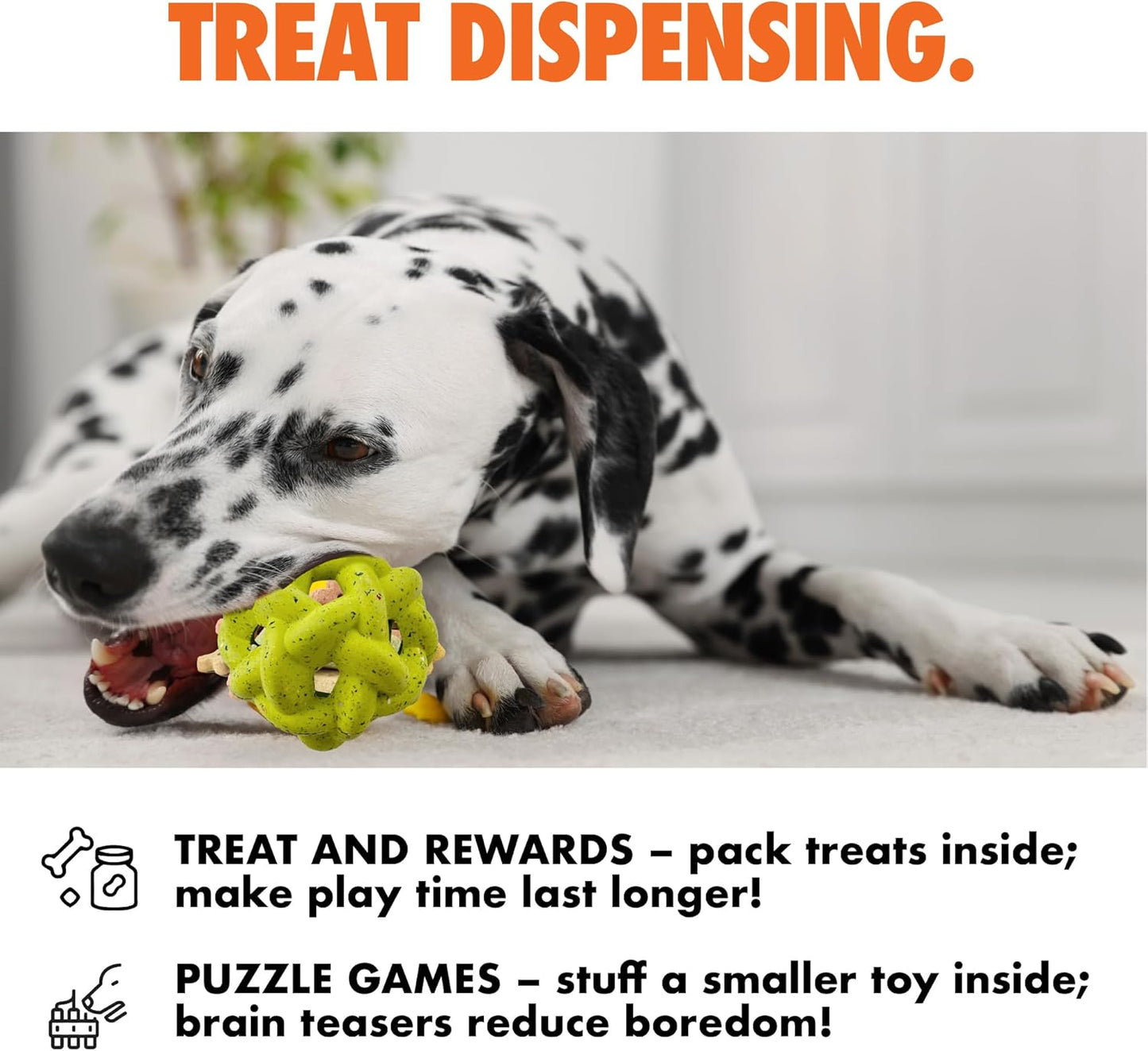 Max Fusion with Nike Grind, Arlee Gyro Treat Dispensing Dog Toy, Durable Dog Treat Toy, L