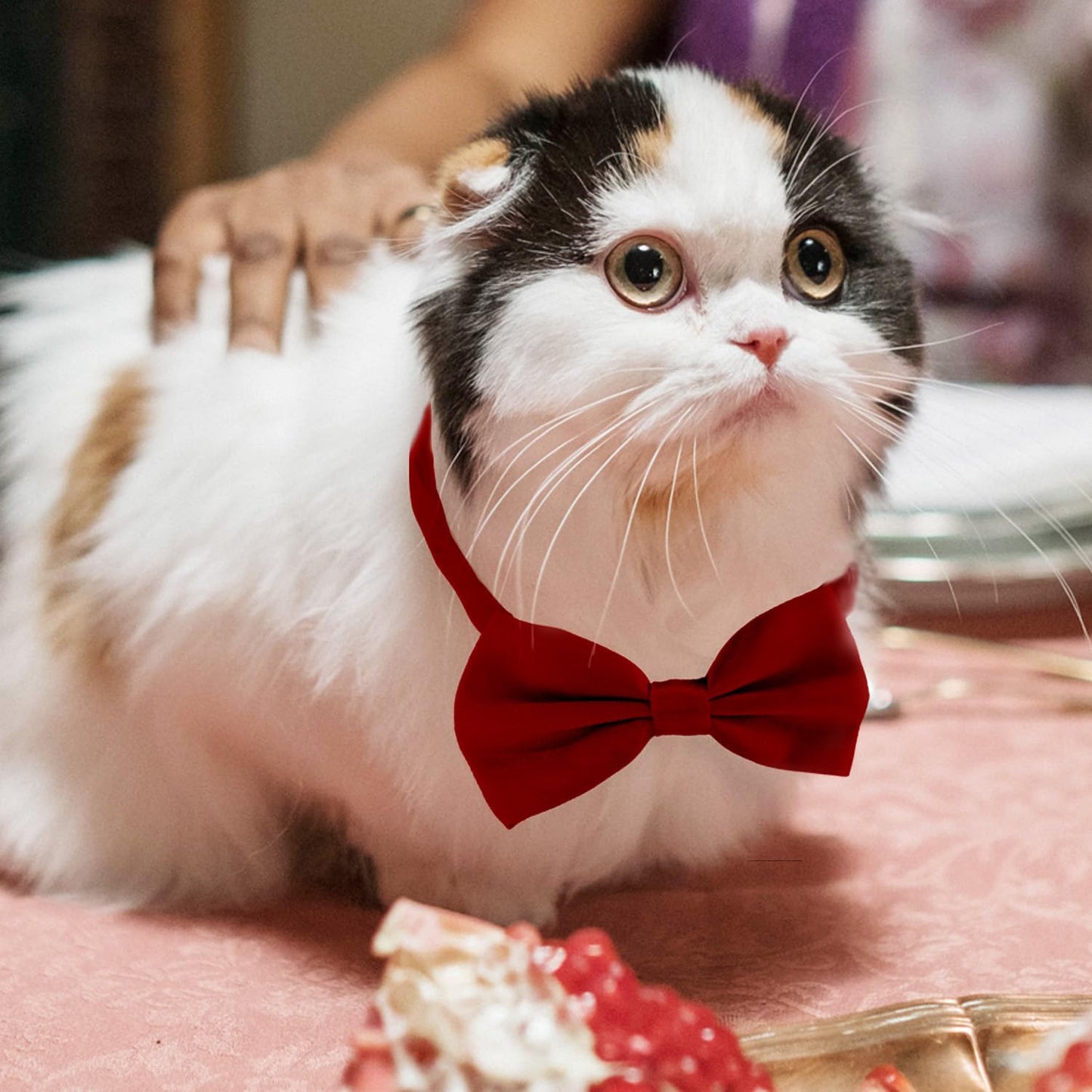 KOOLMOX Dog Bow Tie, Red Bow Tie with Adjustable Dog Collar for Medium and Large Dogs Cats Pets Wedding Birthday Party Holiday Homecoming Costumes, 1 Piece Wine Red