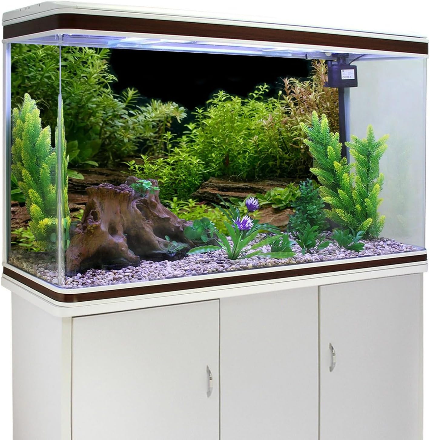 AWERT Aquarium Background River Bed & Lake Aquatic Plant Fish Tank Background Vinyl 24x12 inches