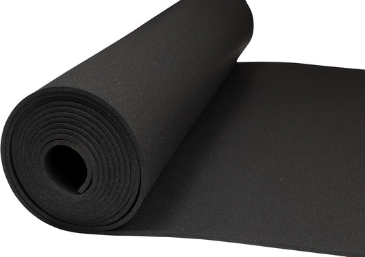 Playsafer Genaflex Rubber Gym Floor Mat - Heavy Duty Commercial Protective Gym Flooring Roll, 8mm Thick (4' X 20', Black)