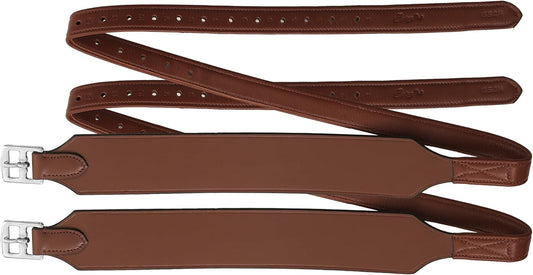 Exion Wide Stability Stirrup Leathers for English Saddles | Premium Cowhide Leather | Enhanced Leg Stability & Comfort | Sizes: 48" to 62"