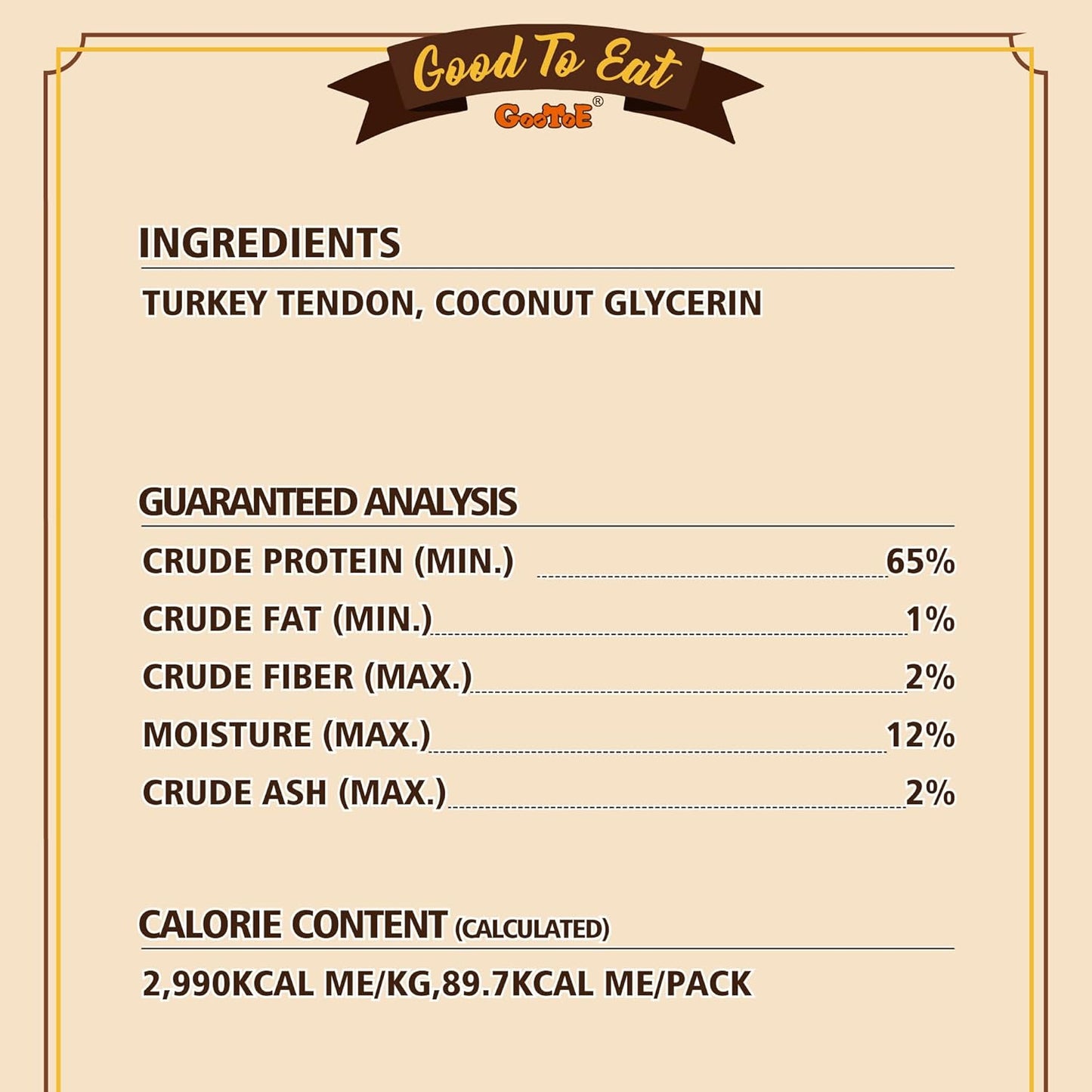 Gootoe Turkey Tendons for Dogs –All-Natural, Hypoallergenic Dog Treats, Rawhide Alternative, Long Lasting Puppy Chews, Healthy Dog Treats for Medium Breeds, Ring (M), 3 Count Pack