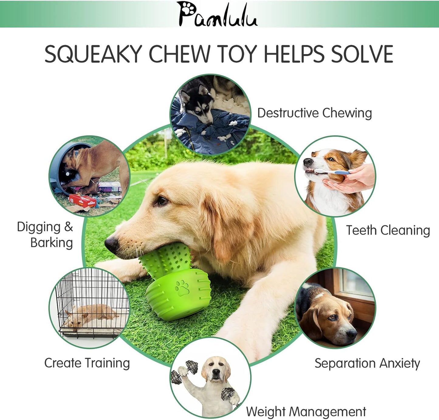 Dog Chew Toys Dog Toothbrush Stick Teeth Cleaning Brush Dental for Small Medium Large Dog, Rubber Squeaky Toys for Aggressive Chewers Cactus Tough Toys