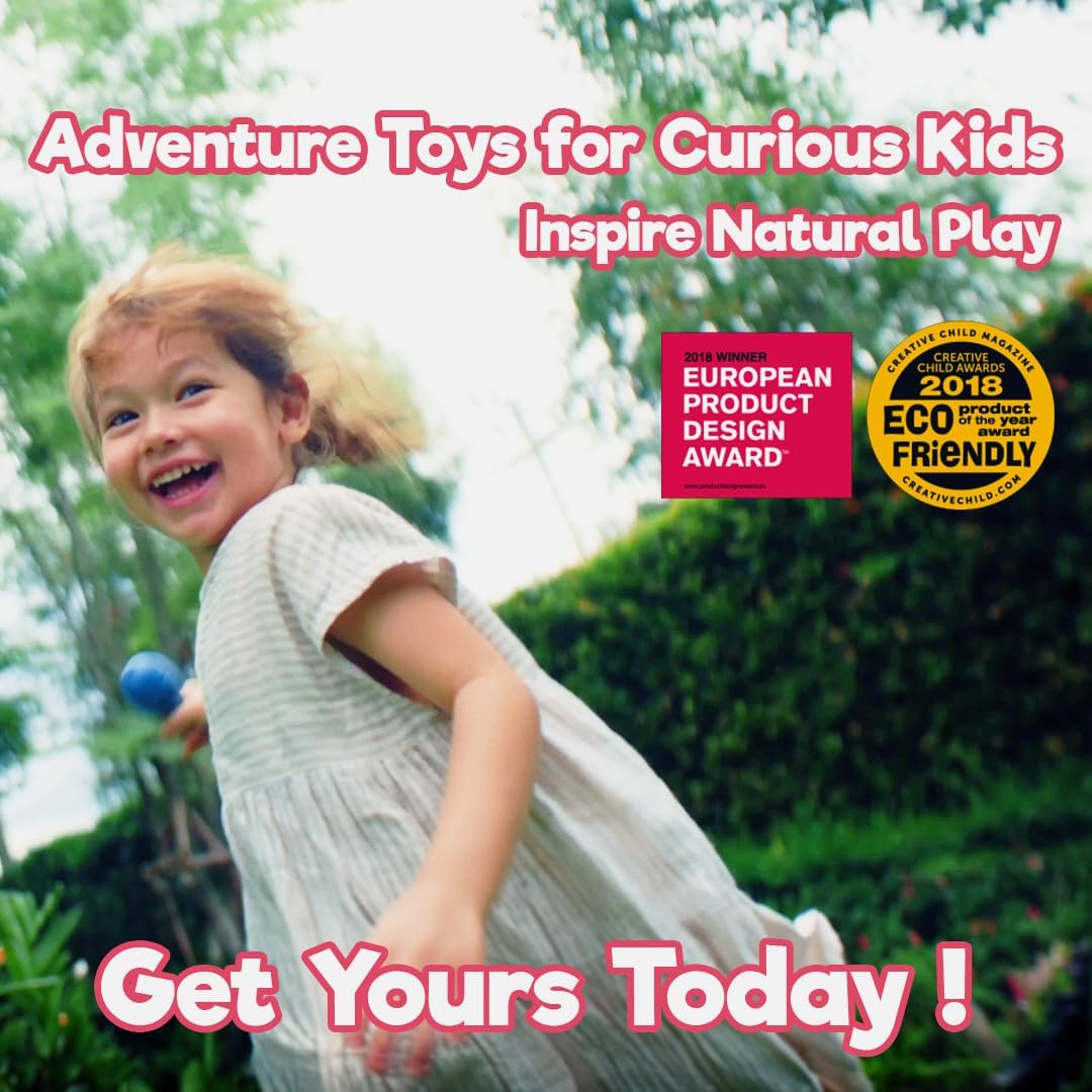 Nature Wooden Toys Locomo Family II Animal Figures Waldorf Open-Ended Educational Outdoor Play for Childs Learning & Creativity, Sensory for Kids 3 4 5 6 7+ Year Old, Montessori Toy Gifts (Set of 5)