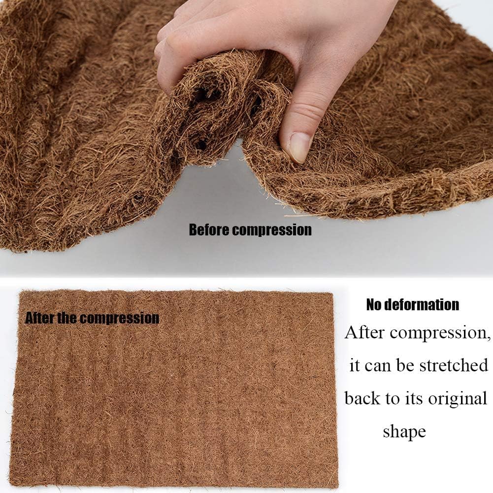 Hamiledyi Reptile Carpet Natural Coconut Fiber Tortoise Carpet Mat for Pet Terrarium Liner Reptile Supplies for Lizard Snake Chamelon Turtle Bedding Bunny Rabbit Mat (4 Pcs)