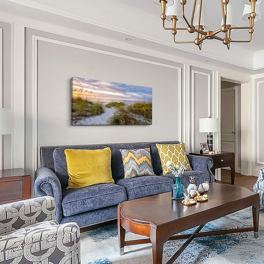 canvas wall art for living room bedroom Wall Decor ocean sand dunes grass Landscape painting Ready to Hang Home Decorations office family bathroom kitchen sea beach canvas art Prints pictures Works