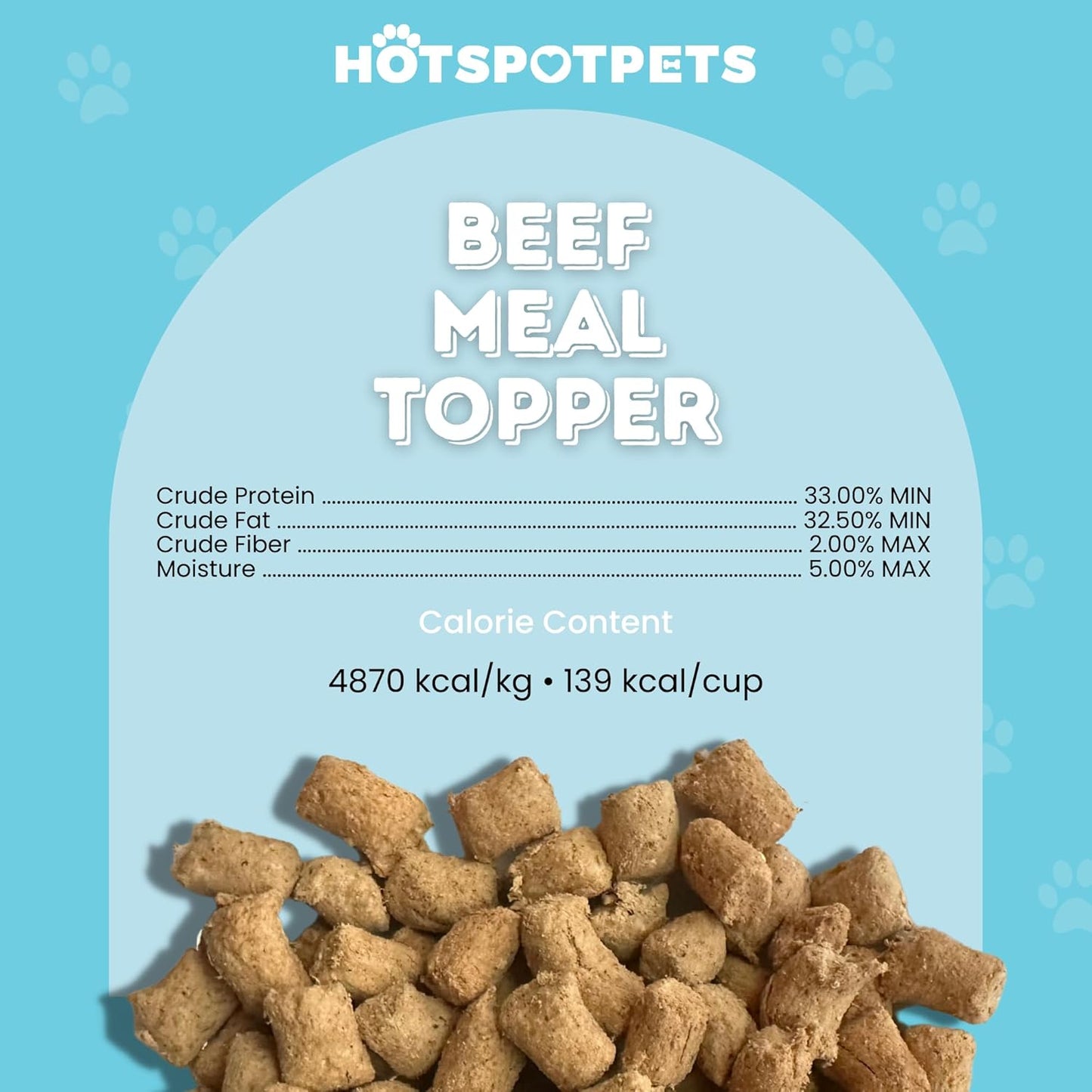 hotspot pets Freeze Dried Raw Beef Meal Toppers for Dogs 1LB Bag (500+pcs) Made in USA - Single Protein, All Natural, Grain-Free - Perfect for Training, Topper or Snack