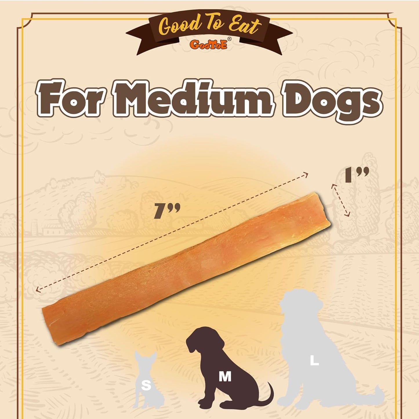 Gootoe Turkey Tendons for Dogs –All-Natural, Hypoallergenic Dog Treats, Rawhide Alternative, Long Lasting Puppy Chews, Healthy Dog Treats for Medium Breeds, Sliced (M), 16 oz Pack (1 lb)