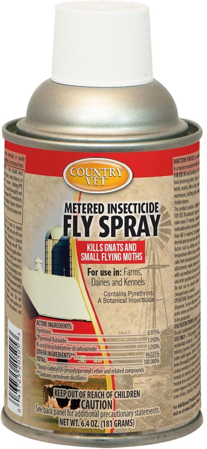Metered Insecticide Fly Spray - 6.4 oz (Case of 12) - 342050CVA - Kills GNATS and Small Flying Moths