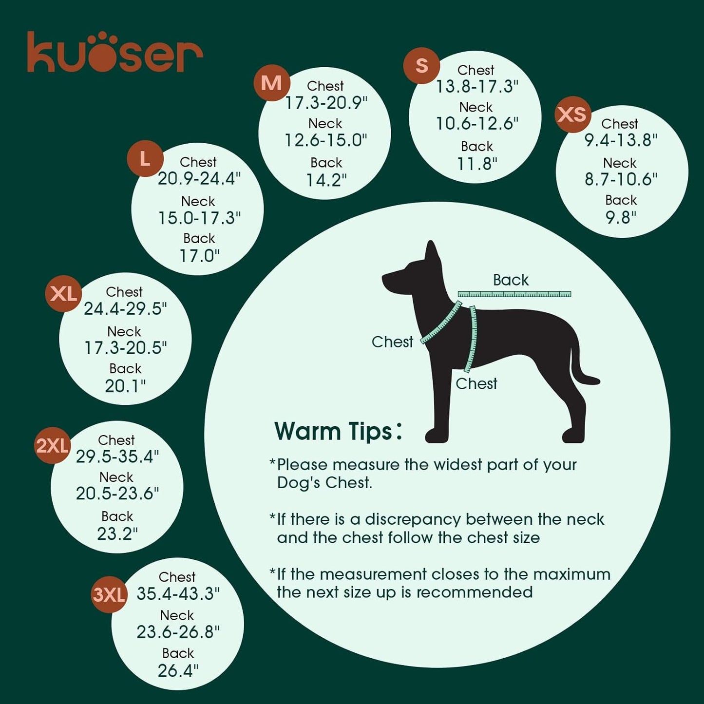 Kuoser Warm Dog Coat, Waterproof Dog Jacket for Extra Large Dogs, Adjustable Durable XXL Doggie Winter Coat Reversible Puppy Cold Weather Apparel from Small to Large Breed, Yellow XXL