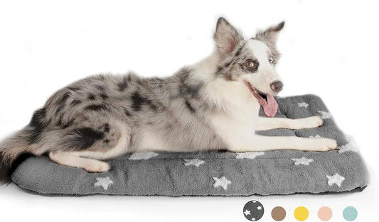 Mora Pets Dog Crate Pad Dog Kennel Bed Mat for Large Dogs Washable Cute Star Pet Bed for 36 inch Cage Ultra Soft Flat Puppy Cat Cushion for Cozy Sleeping Anti-Slip Grey 36 x 23