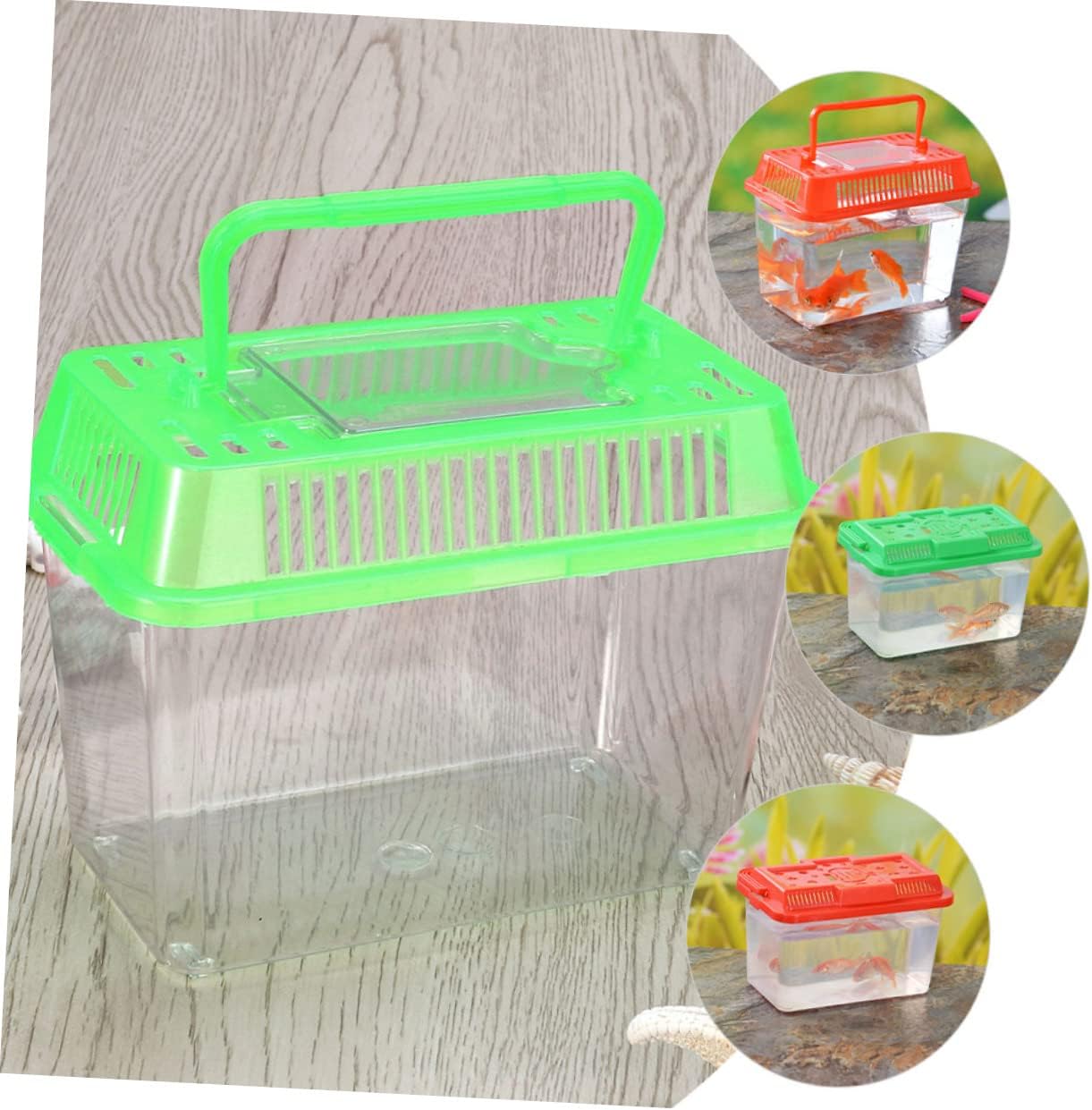 Plastic Turtle Fish Tank Plastic Handheld Fish Tank Portable Aquarium Clear Reptile Breed Container Cricket Keeper Lizard Tank Animals Turtle Tank Beard Leopard Print