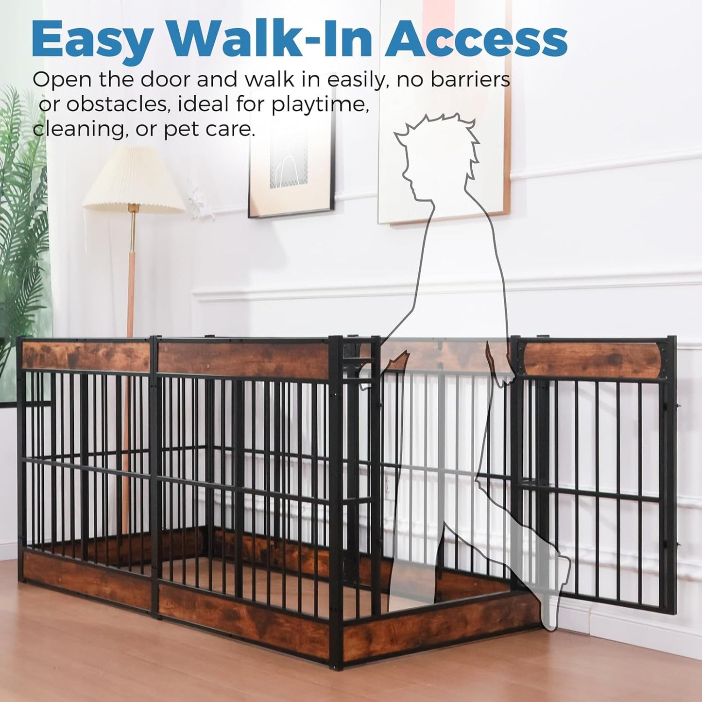 Dog Playpen, 31.5" Height Dog Pen Indoor, Heavy Duty, Safe and Sturdy, Furniture Style Puppy Pen