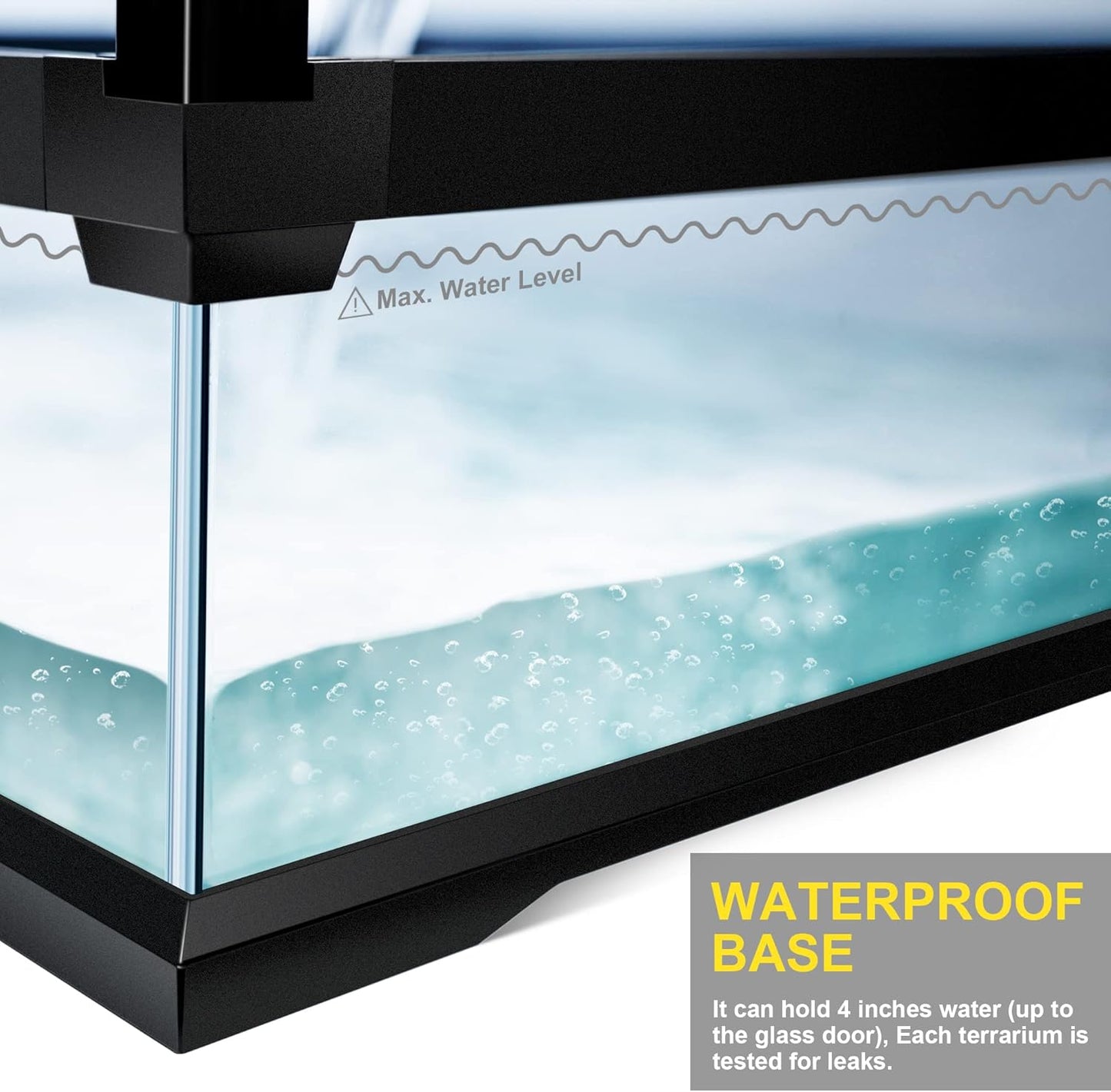 10 Gallon Professional Glass Terrarium 12"x12"x18" Durable Reptile Habitat Tank with Heat Resistant Aluminum Alloy Frame, Dual Front Swinging Doors for no Jam by Sand and Other Debris