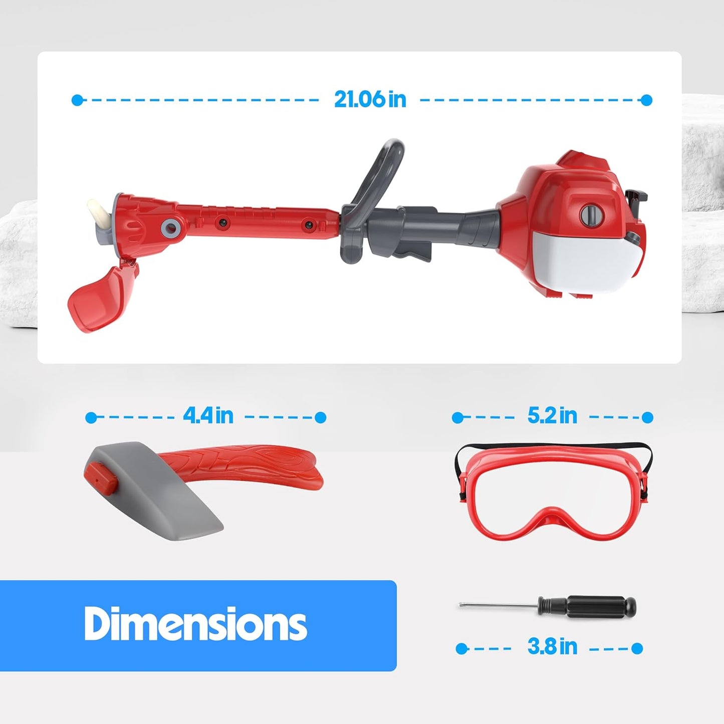 Toy Choi's Toy Trimmer - Power Construction Play Tool Kids Trimmer,Outside Pretend Play Garden Toy with Light Sound,Educational Gift Kid Toddler Tool Set for Boy Girl Age 3, 4, 5,6,7+