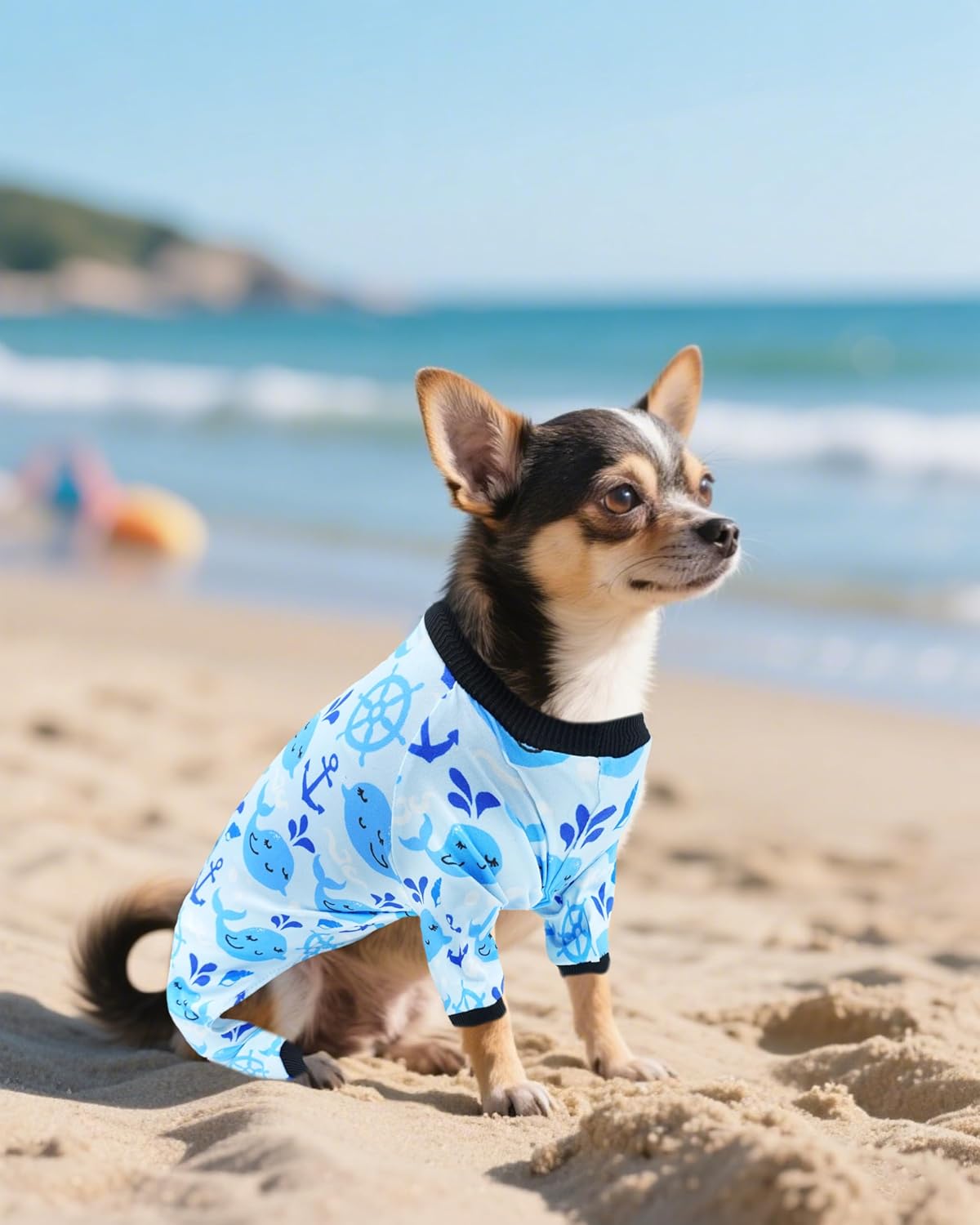 PET SHOW 4 Pack Small Dog Pajamas Watermelon Doggies Soft Stretchy PJs Whale Ice Cream Jumpsuit Puppy Cats Girl Boy Floral Onesies Outfits with Sleeve Pets Breathable Summer Dog Clothes Costume XS