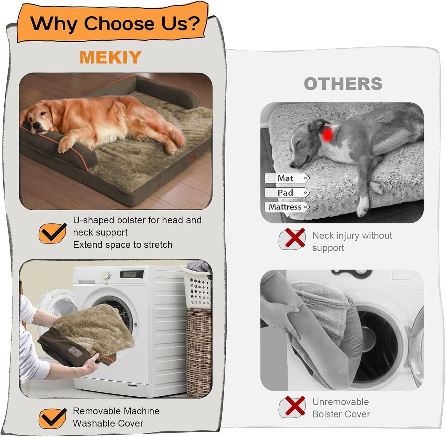 Small Dog Bed Orthopedic Washable Cat Bed Memory Foam Small Couch Sofa Indoor Comfy Pet Beds with Waterproof Removable Cover & Non-Slip Bottom