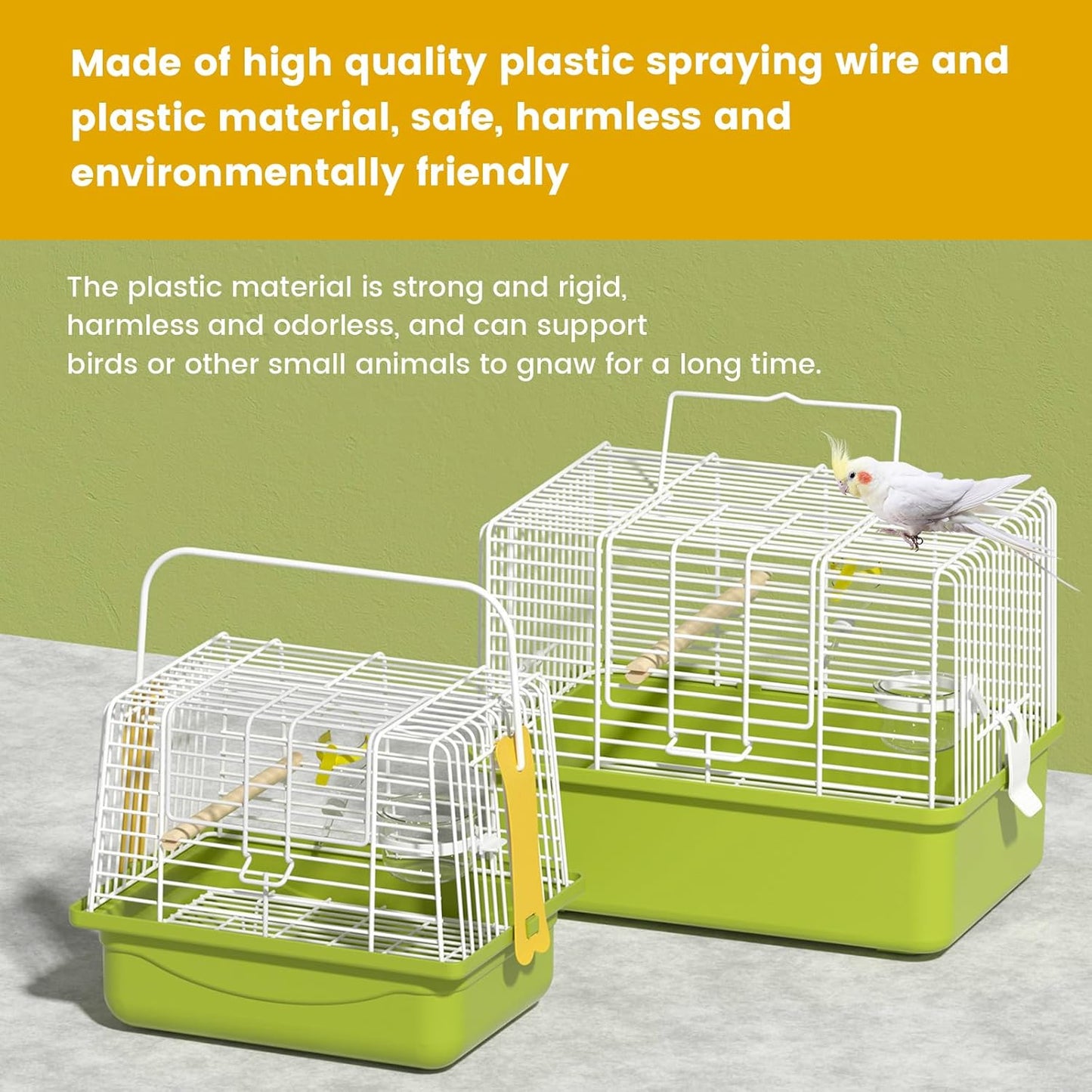 BAGHBPM Small Bird cage,Travel Cage for Birds and Small Animals, Parakeet cage,Bird Carrier Travel cage,Bird Travel cage, jaulas para pájaros,Green,(Size:S,M,L) (S)