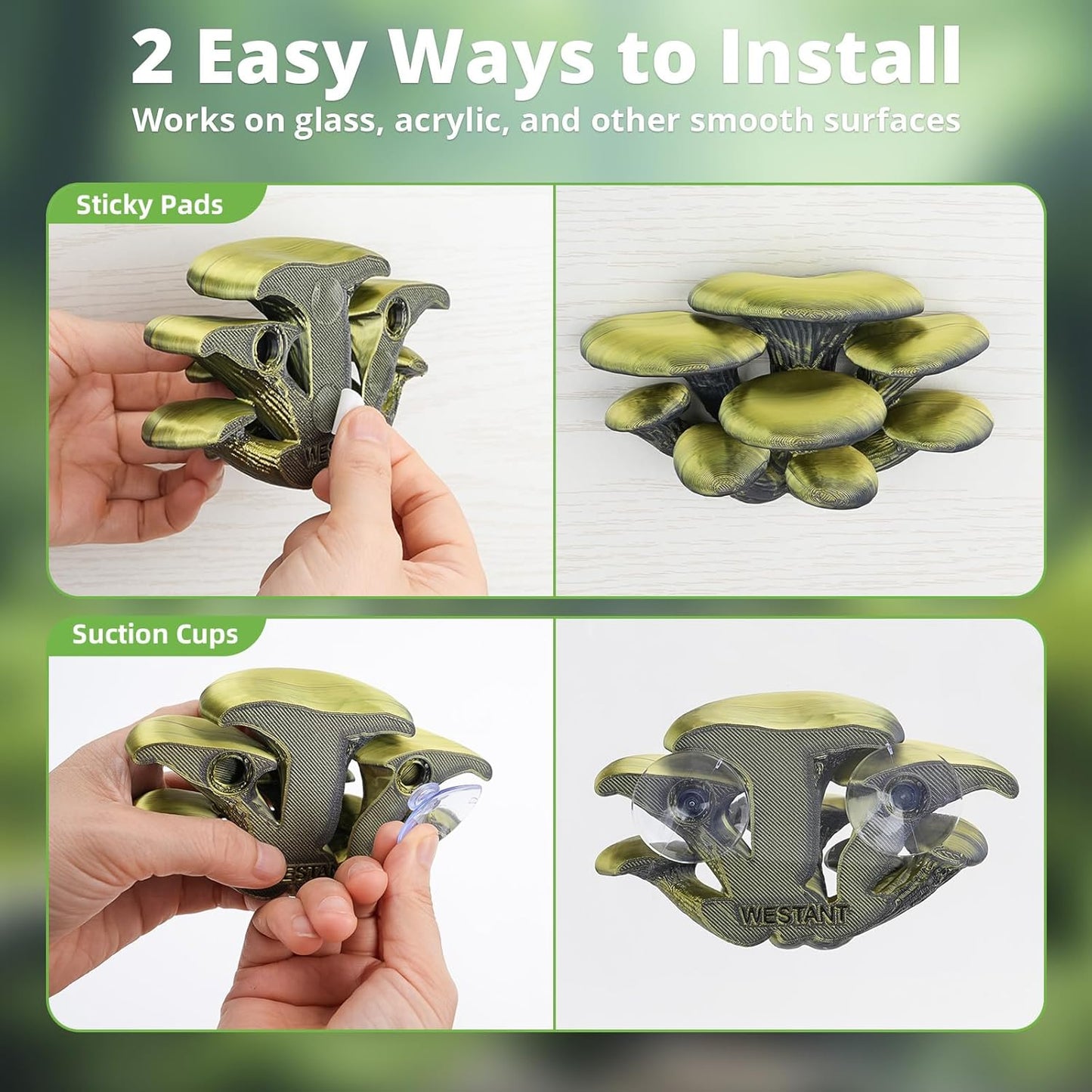 Mushroom Decor for Reptile Tank, Fish Tank, Pet-Safe Bearded Dragon Tank Accessories, Realistic Terrarium Plants for Leopard Geckos, Frogs, Snakes (Rainbow Cluster Cap, Randomly Ship)