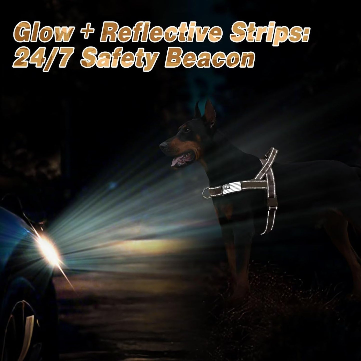 Forestpaw No Pull Dog Harness - Soft Flannel Padded Tactical Dog Vest Harness with Quick Release Buckle, Adjustable Reflective Pet Harness for Large Dogs Walking Training,Brown Camouflage L