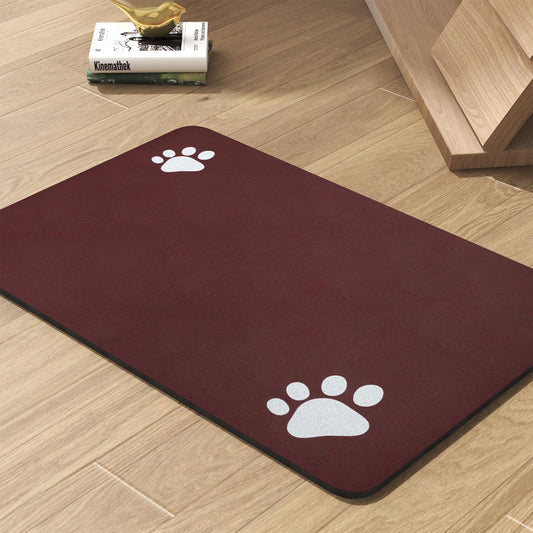 Pet Feeding Mat-Absorbent Dog Mat for Food and Water Bowl-No Stains Quick Dry Water Dispenser Mat-Dog Accessories Pet Supplies-Bowl for Messy Drinkers（RED,12"x19"