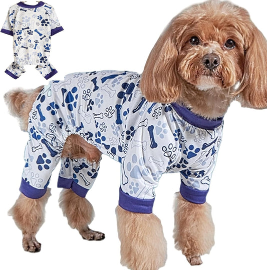 Vet-Approved Dog Pajamas Pjs Onesie for Medium Dog Clothes - Lightweight Soft Stretchy Puppy Costume - Certified Hypoallergenic Comfort Anxiety-Reducing (Blue, XL)
