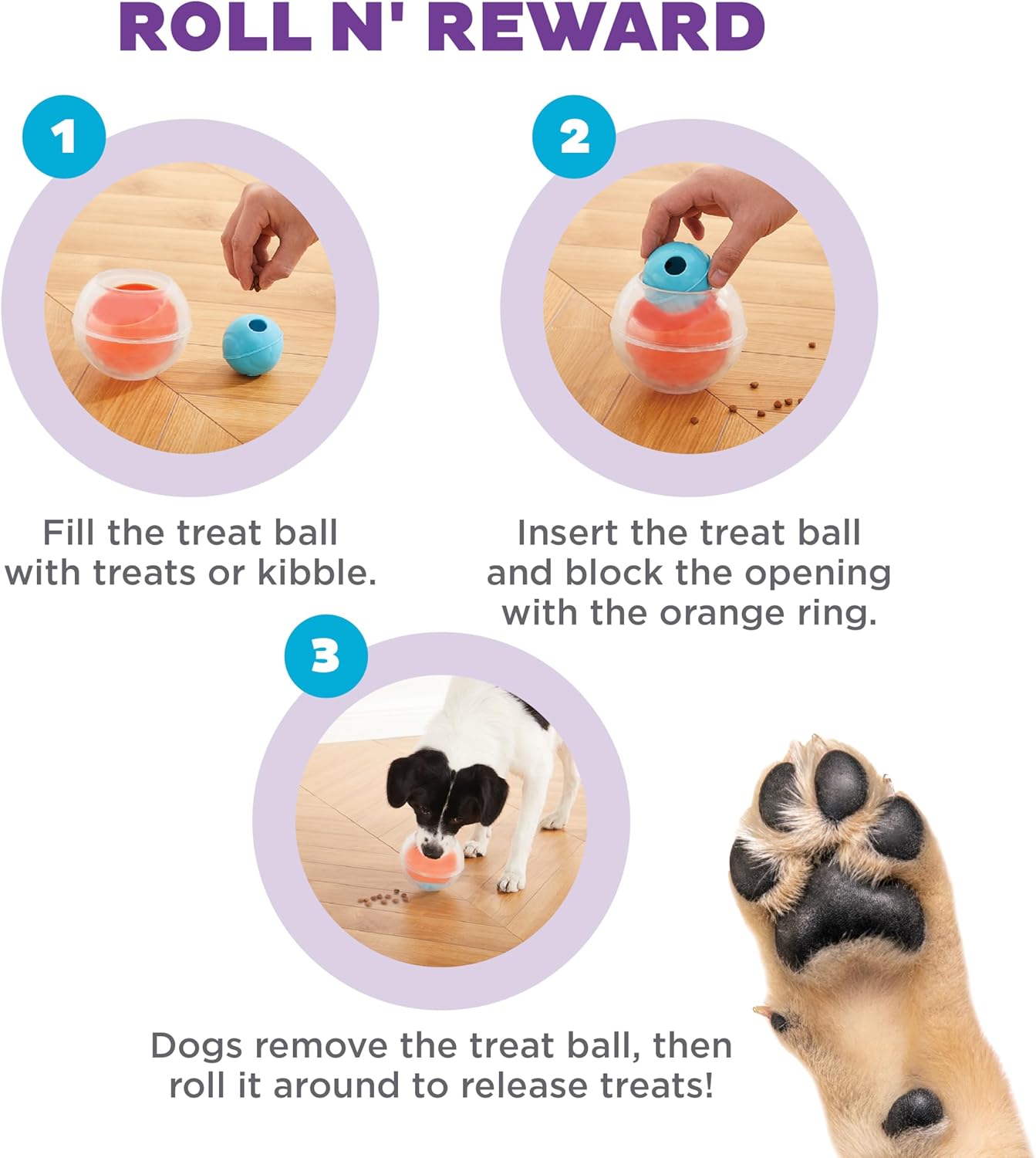 Outward Hound Nina Ottosson Topsy Treat Ball Dog Puzzle Interactive Treat Puzzle Dog Enrichment Dog Toy, Level 1 Beginner, Orange