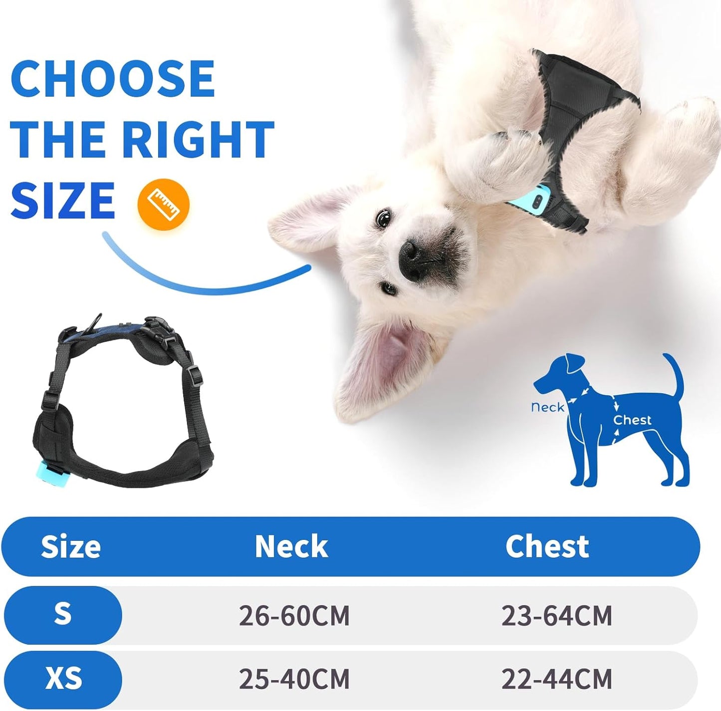 Bark Control Training Vest for Small Dogs - Rechargeable No Barking Device for Dogs - Bark Deterrent with 5 Sensitivity Levels, Adjustable Straps, D-Ring - No False Alarms or Throat Prongs