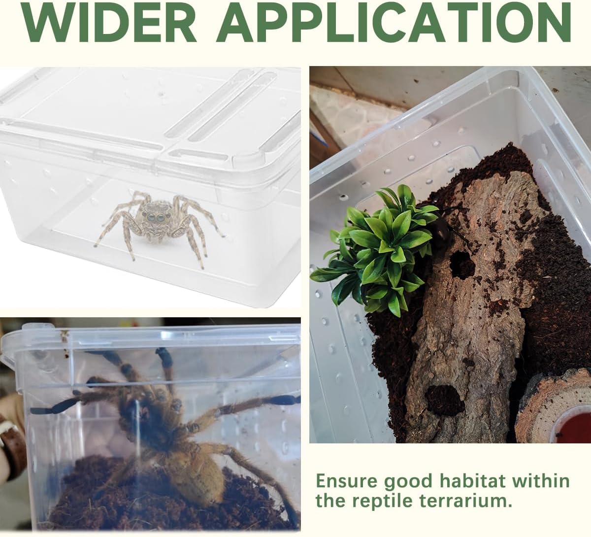 8 PCS Reptile Terrarium Plastic Clear Enclosure Portable Reptile Transport Box for Snakes, Frogs, Lizards, Insects, Scorpions, Geckos, Spiders Perfect Reptile Enclosure.