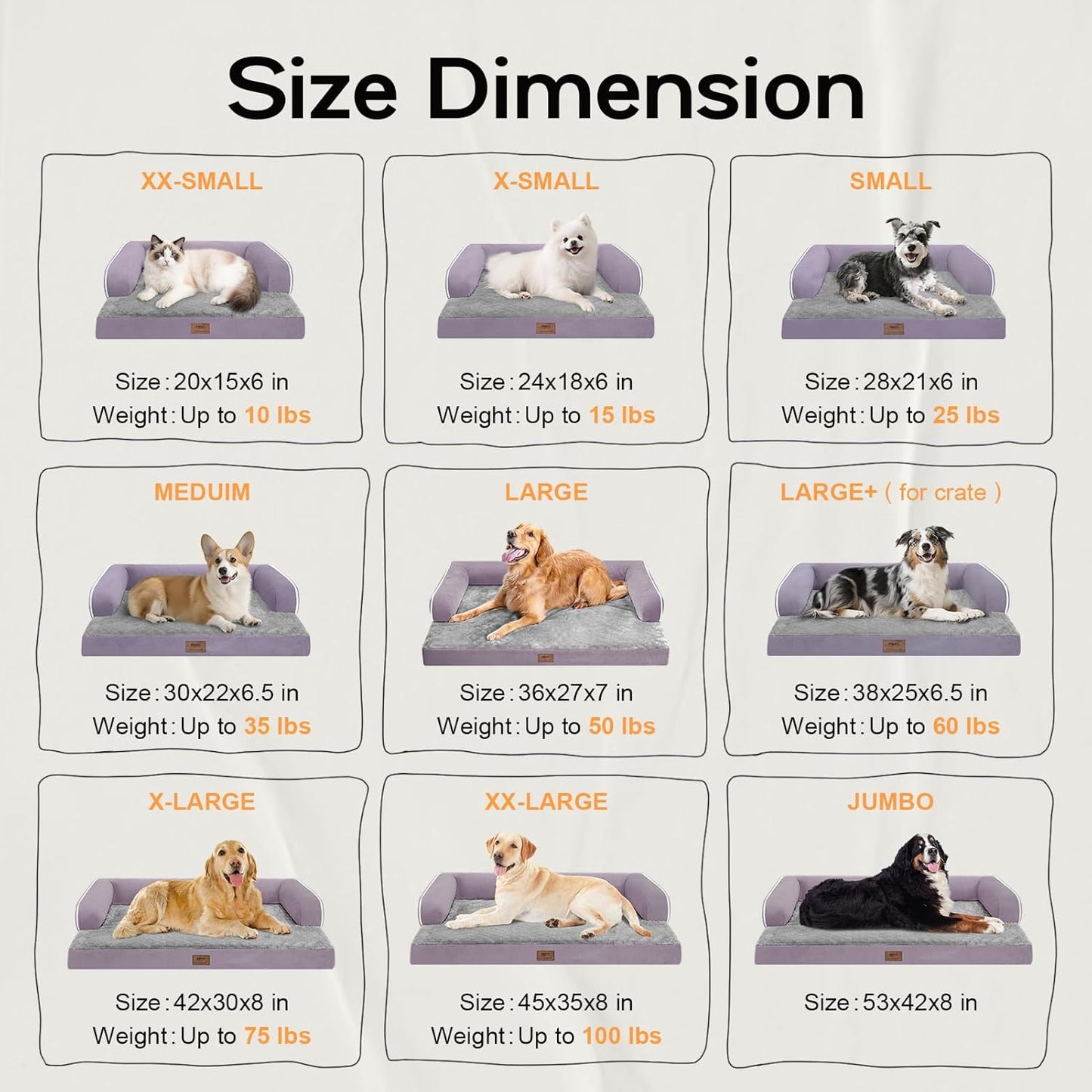 Small Dog Bed Orthopedic Washable Cat Bed Memory Foam Couch Sofa Comfy Pet Beds with Waterproof Removable Cover & Non-Slip Bottom
