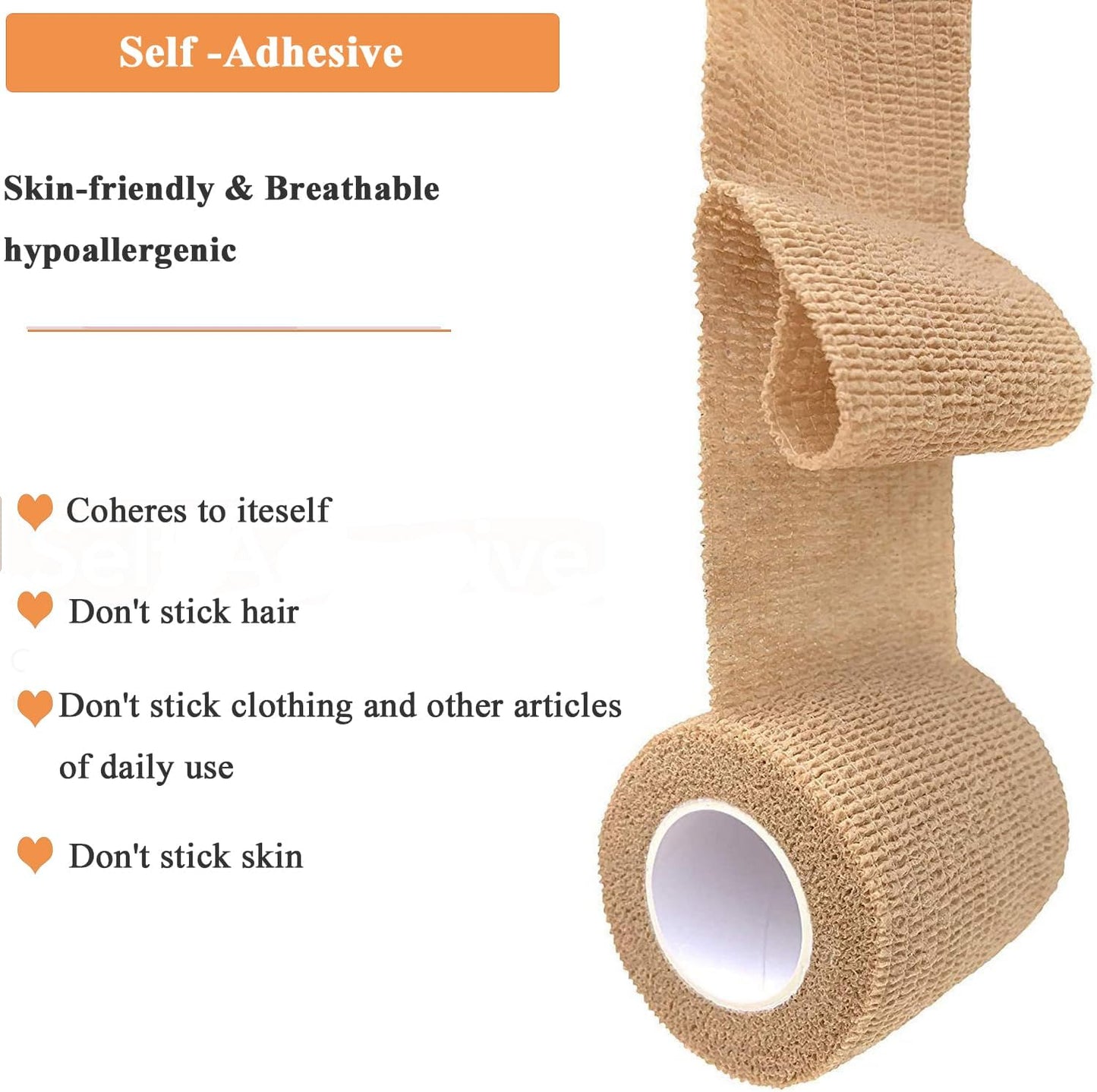 Self Adhesive Wrap 18 Rolls, Non-Woven Self Adherent Vet Wrap, (1IN+2IN+3IN) x 5Yard | Cohesive Bandage Tape for Wrist & Ankle, Elastic Grip Cover (Colorful)