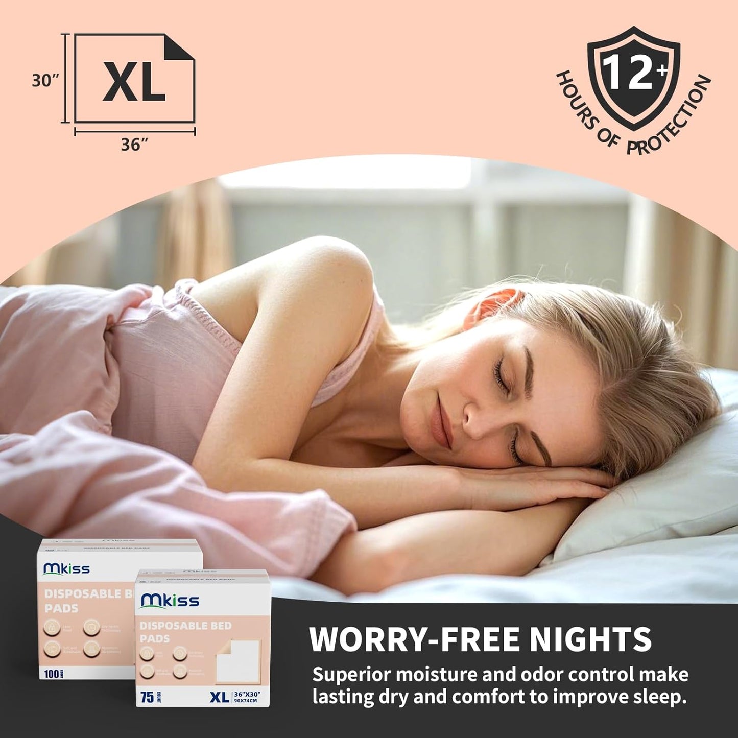 MKISS Bed Pads Disposable [75 Count] Adult Incontinence Underpads 30" x 36" Heavy Duty Absorbent Pee Pad, XL Chucks Leakproof, Extra Large Puppy Training Pad, Waterproof Baby Changing Pad