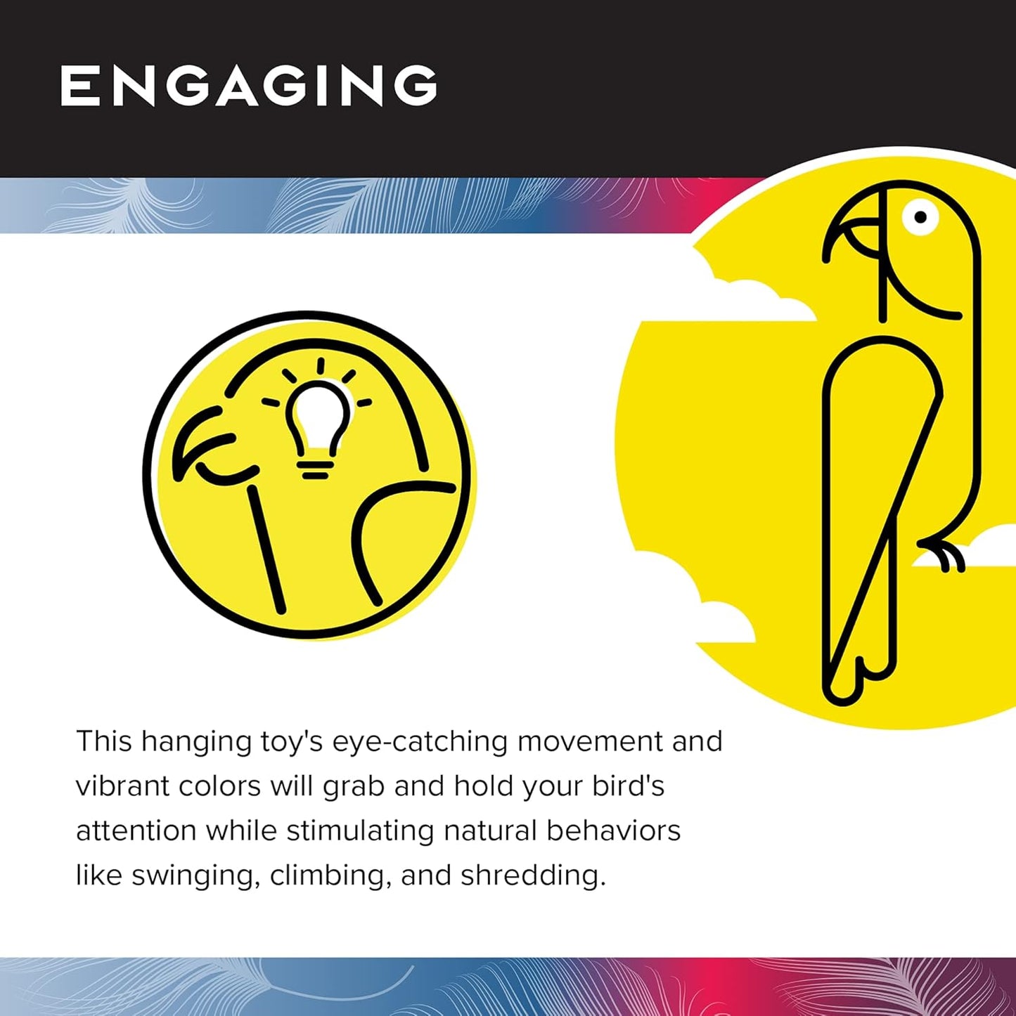 Featherland Paradise Bird Cage Toy, Bird Toys for Parrots, Parakeets, Small and Medium Birds