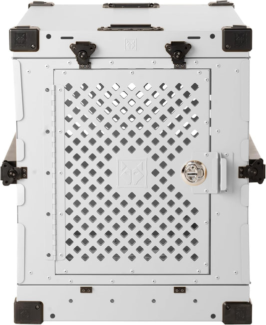 Impact Collapsible Dog Crate - Foldable Hard Crate for XXL Dogs - Heavy Duty Travel Kennel with Powder-Coated Aluminum - Quick Setup for Indoor & Outdoor (White, 48" (48" L x 27" W x 33" H))