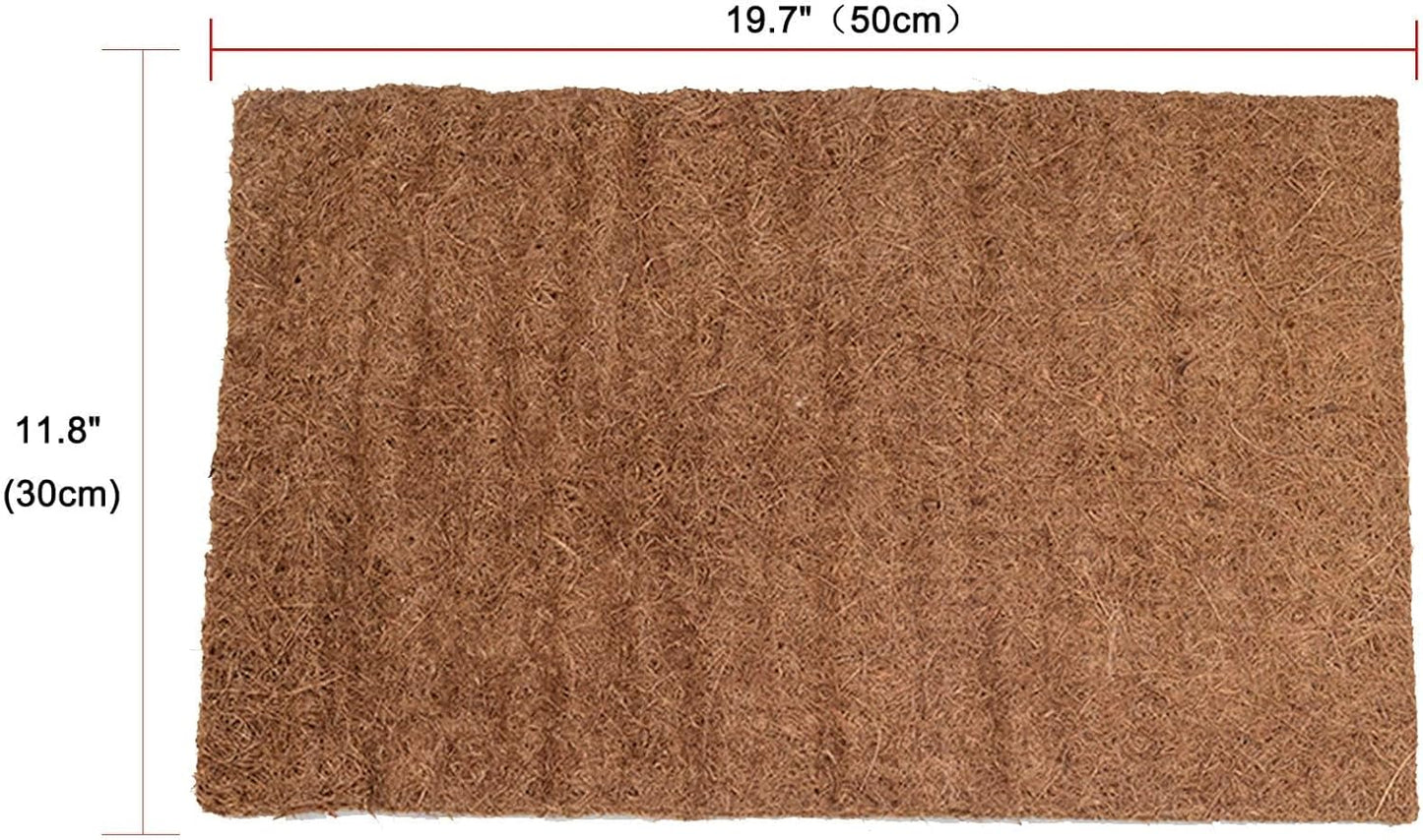 Hamiledyi Reptile Carpet Natural Coconut Fiber Tortoise Carpet Mat for Pet Terrarium Liner Reptile Supplies for Lizard Snake Chamelon Turtle Bedding Bunny Rabbit Mat (4 Pcs)
