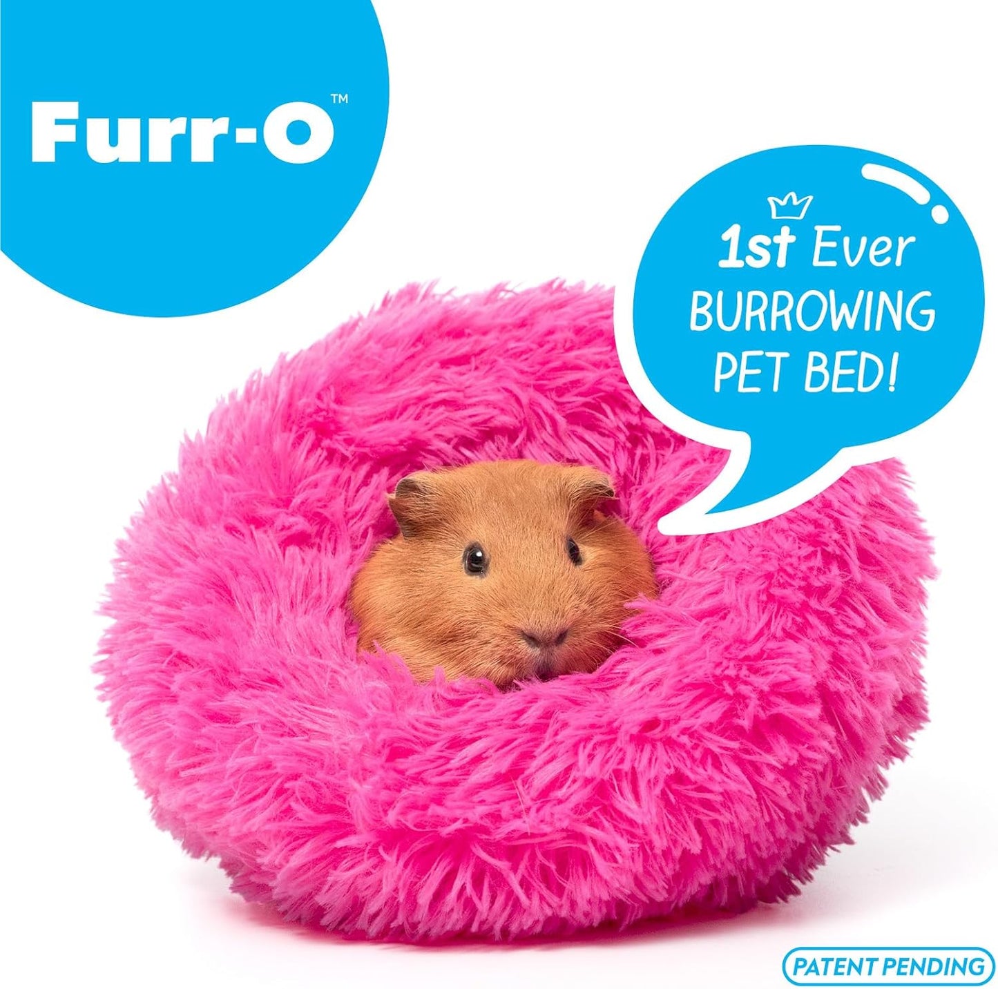 Paw Inspired Furr-O Burrowing Pet Bed with Zip-On Spandex and Fleece Bottoms for Guinea Pigs and Other Small Animals, Cozy Carrier, Hideout Enrichment Toy, Cage Accessories (Pink)