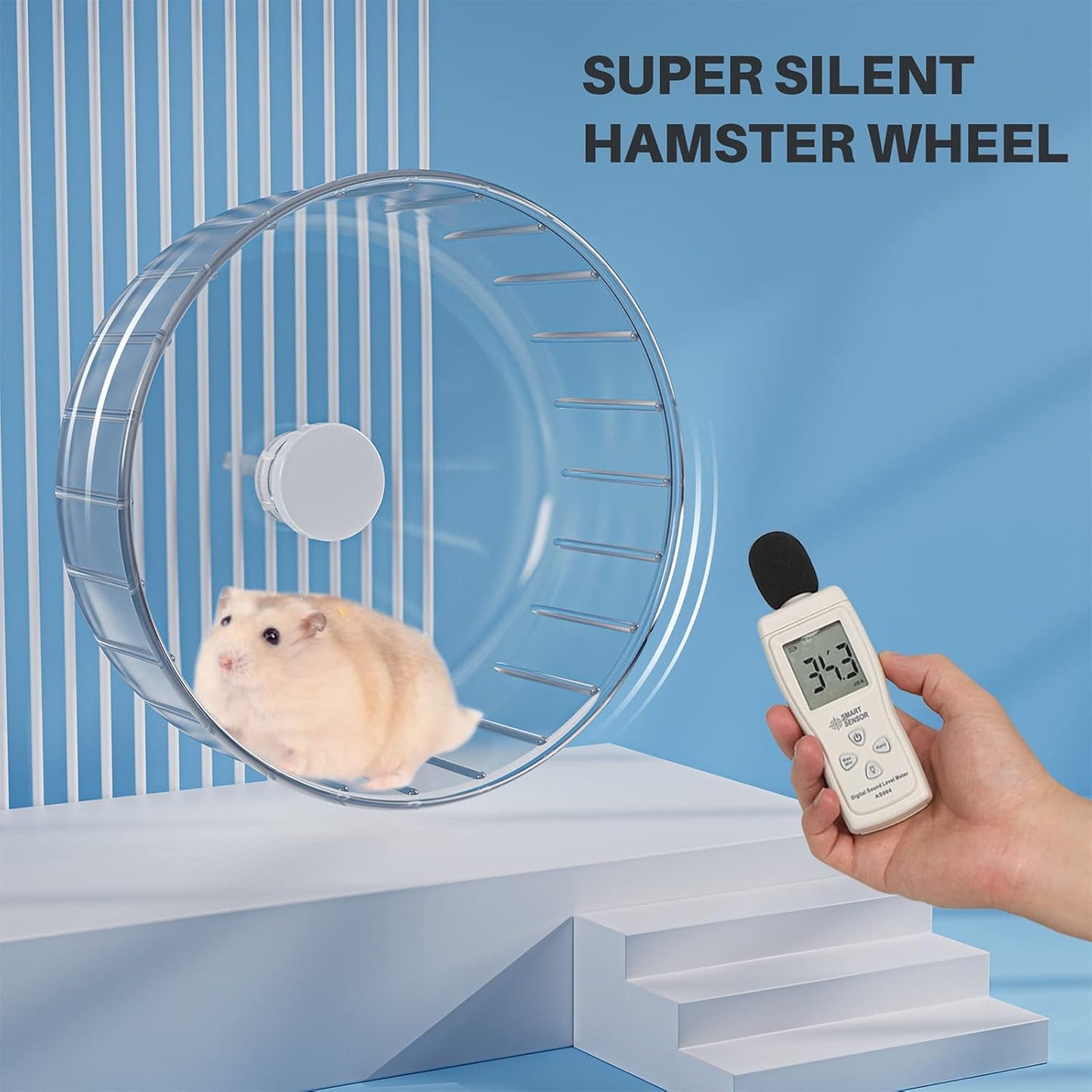 BUCATSTATE Silent Hamster Wheel, 6.7in Exercise Wheel for Gerbil, Dwarf Syrian Hamster, Rat, Mice