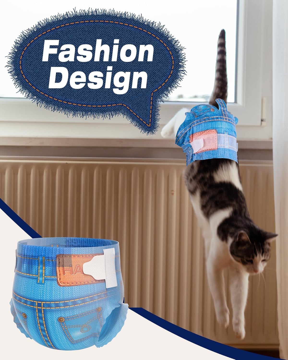 Pet Soft Dog Diapers Female, Disposable Dog Diapers, Cat Diaper for Female Cats, Puppy Diaper 48pcs Medium