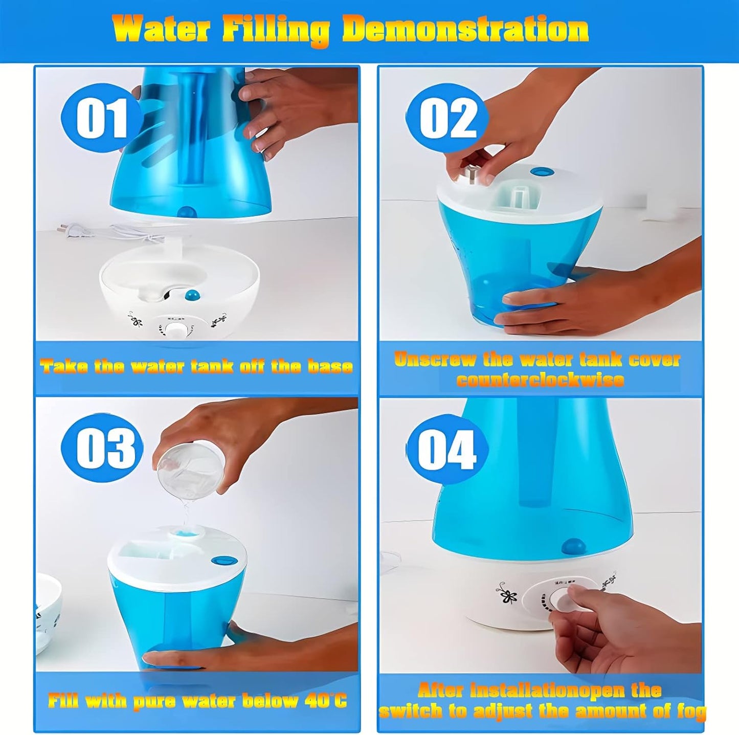 Reptile Fogger, Reptile Humidifiers, Misting System for Reptiles for Tortoise Habitat Chameleon Snake Amphibians(3L) White