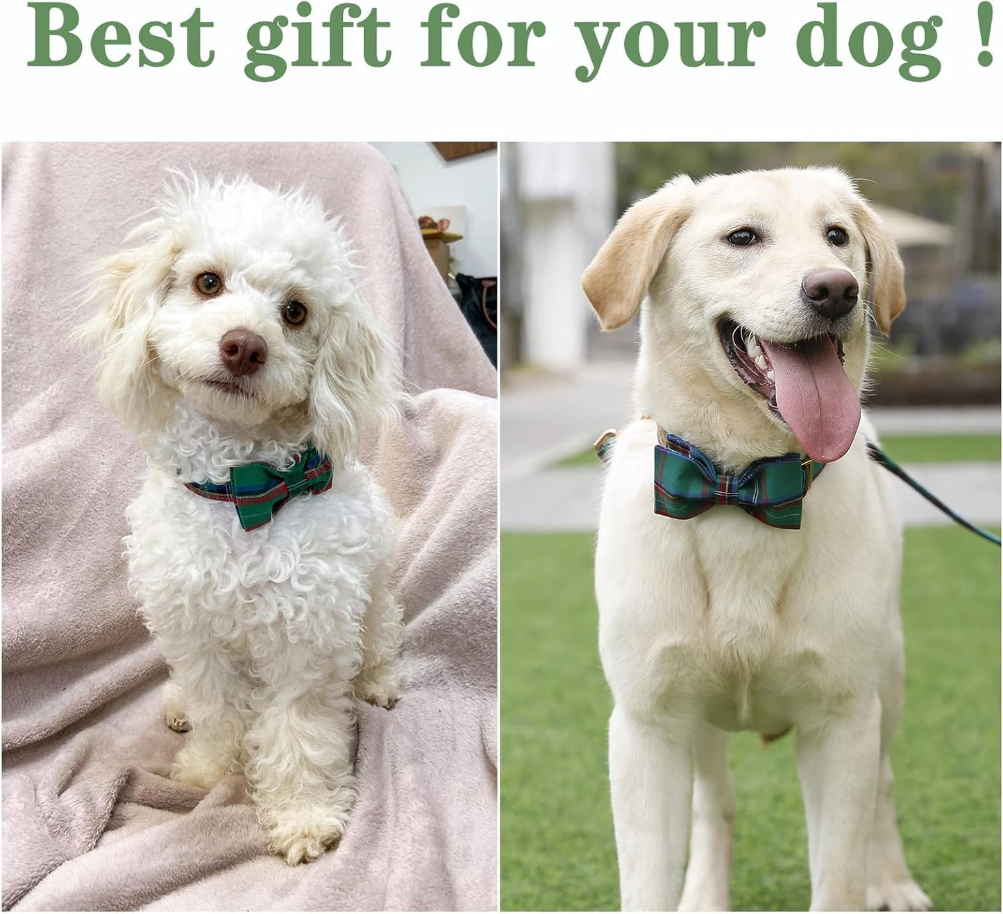 Unique style paws Dog Collar with Bow Tie Christmas Dog Collar for Small Medium Large Dogs with Adjustable Metal Buckle -XL