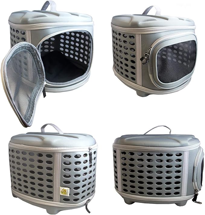 Pet Magasin Hard Cover Collapsible Cat Carrier - Pet Travel Kennel with Top-Load & Foldable Feature for Cats, Small Dogs Puppies & Rabbits