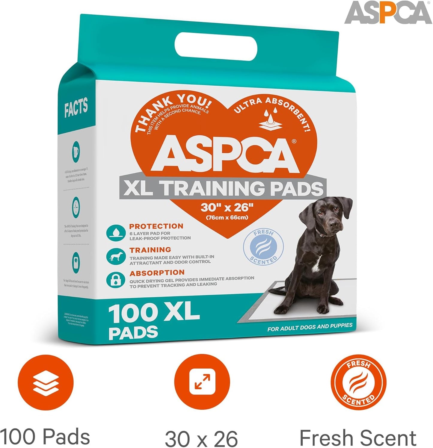 Puppy Pads: 100 Count Dog Pee Pads with Odor Control, 26x30 XL for Indoor/Outdoor Use