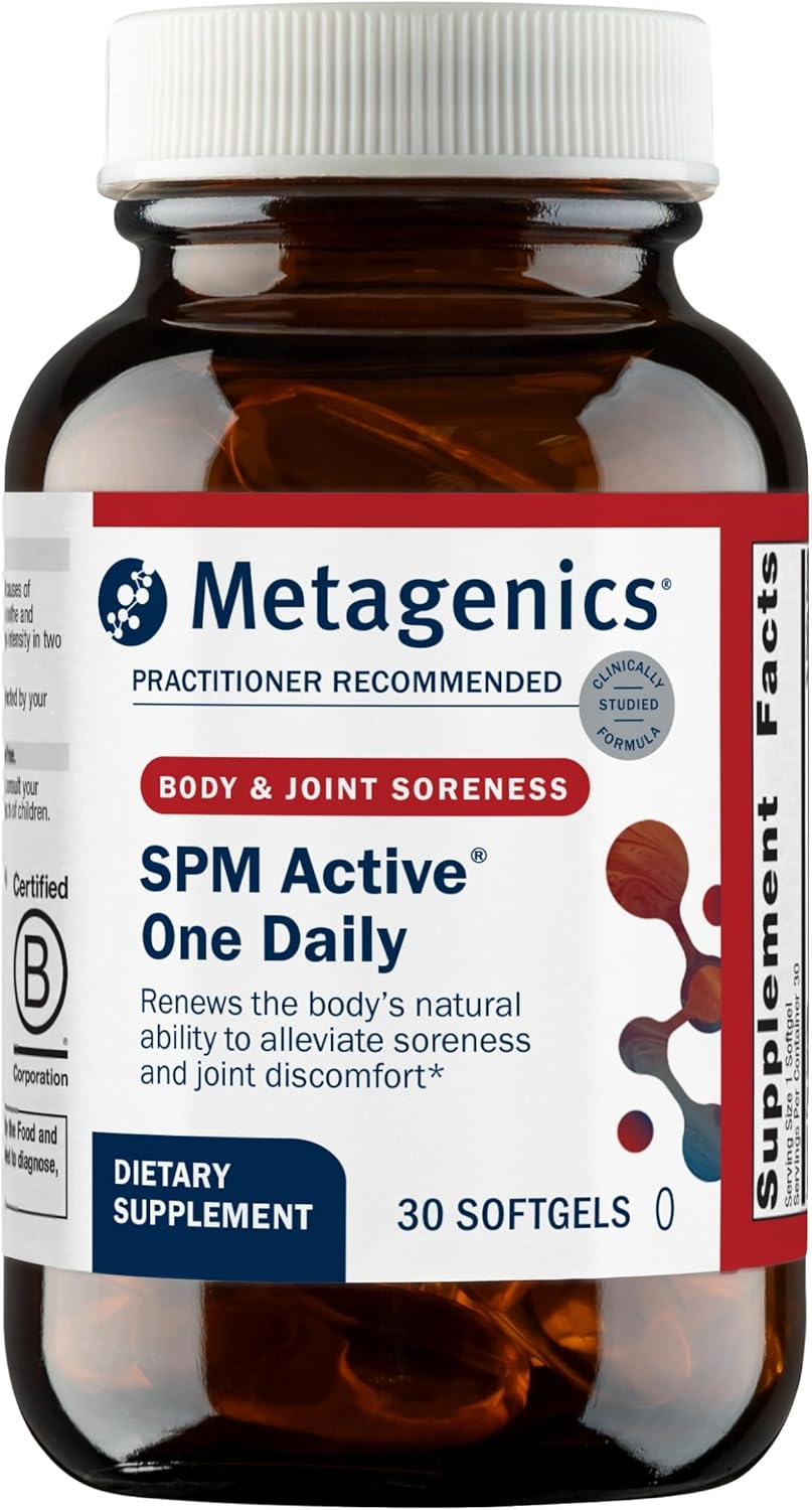 Metagenics SPM Active One Daily Supplement - Next Generation Omega Fish Oil with Pro Resolving Mediators for Joint Soreness & Soothing Relief* - Sustainably Sourced - Gluten-Free - 30 Softgels