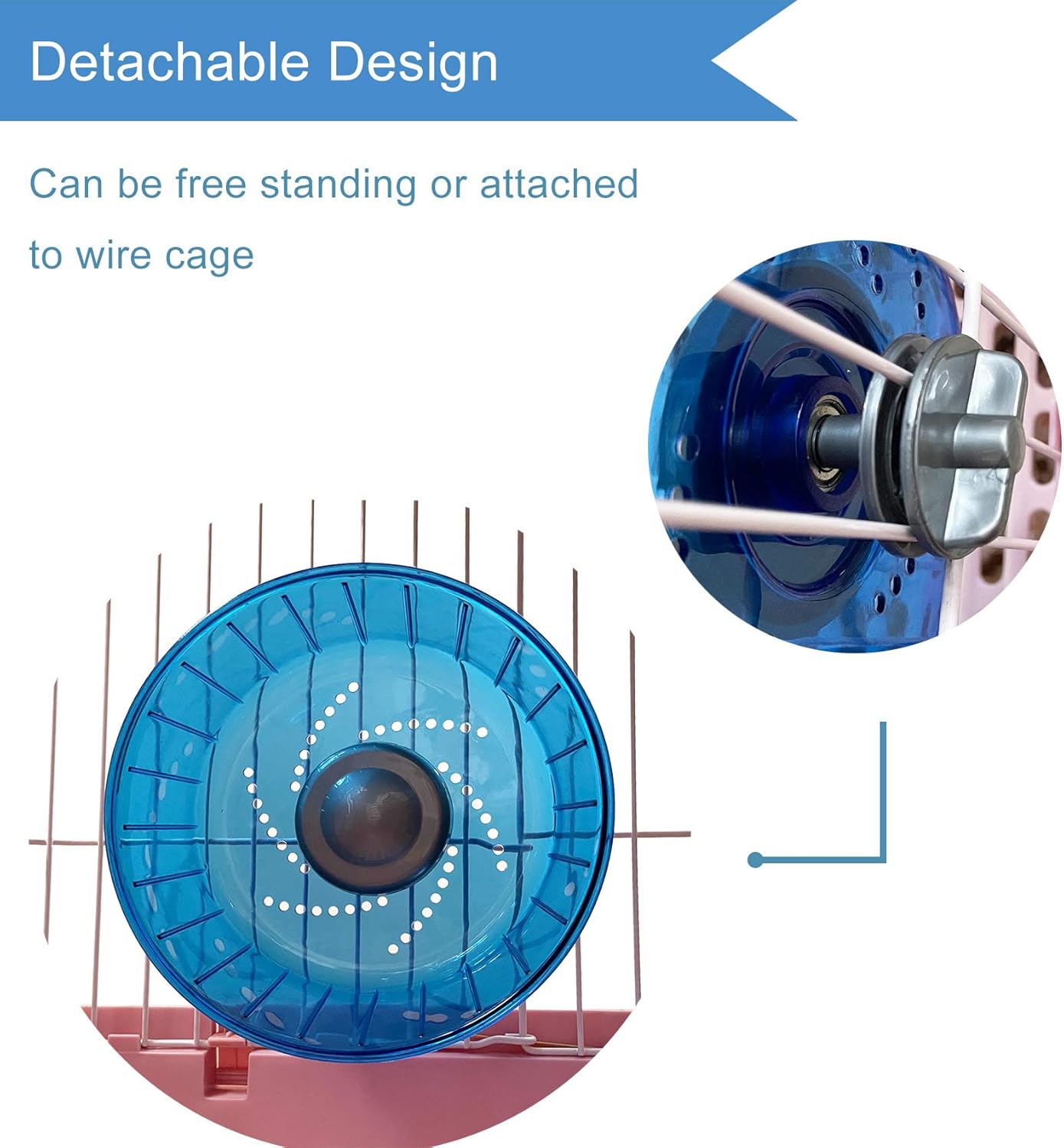 Petest Hamster Exercise Wheel, Silent Spinner Hamster Running Wheels, Diameter 6.7 inch, Blue