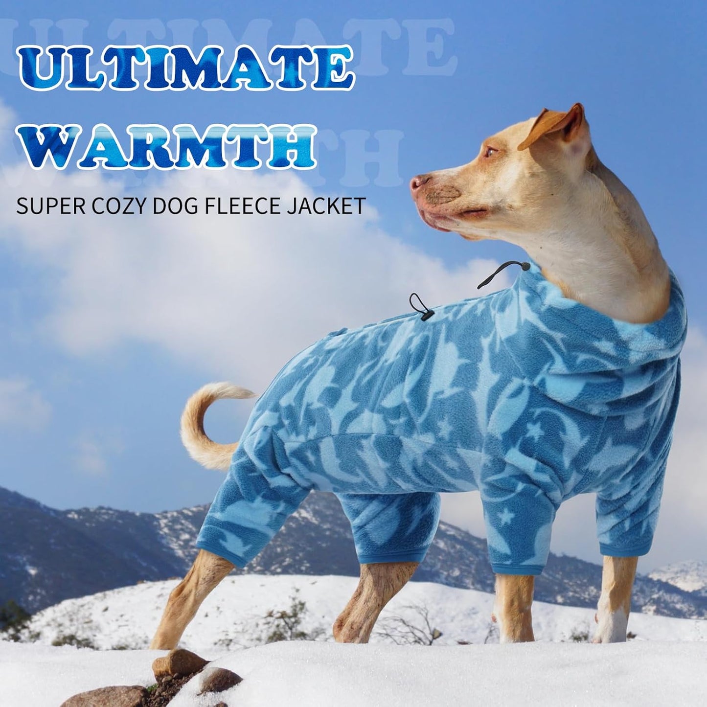 ROZKITCH Pajamas for Dogs Large, Pet Windproof Warm Cold Weather Jacket Vest with Luminous Zipper, Jumpsuit Apparel Outfit Clothes for Large Giant Dog Shark 3XL