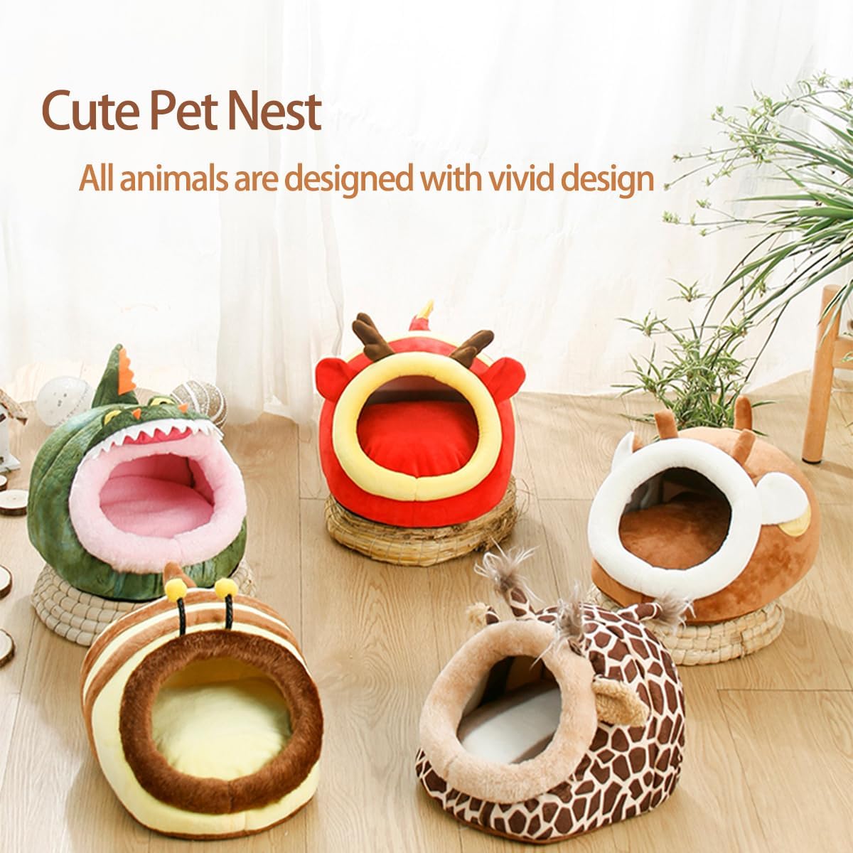 Guinea Pig Bed House & Hideout for Rat Bearded Dragon Hedgehog Ferret to Sleep and Hide, Guinea Pig Cage Accessories Habitat Décor (Large, 3.Pig)
