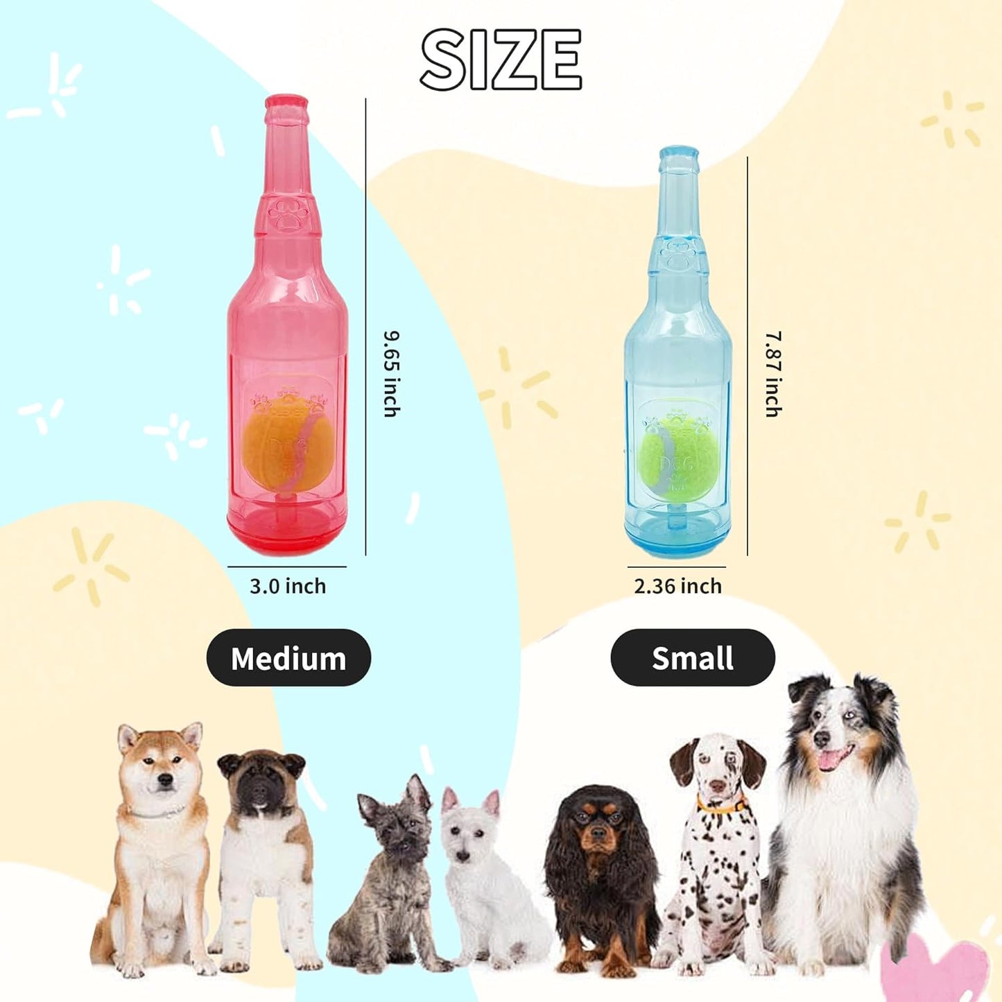 Dog Squeaky Floating Toy for Small Medium Large Dogs Training Fetch Indestructible Dog Chew Toys Indoor Pool Beach Outdoor Pet Supplies Yellow S