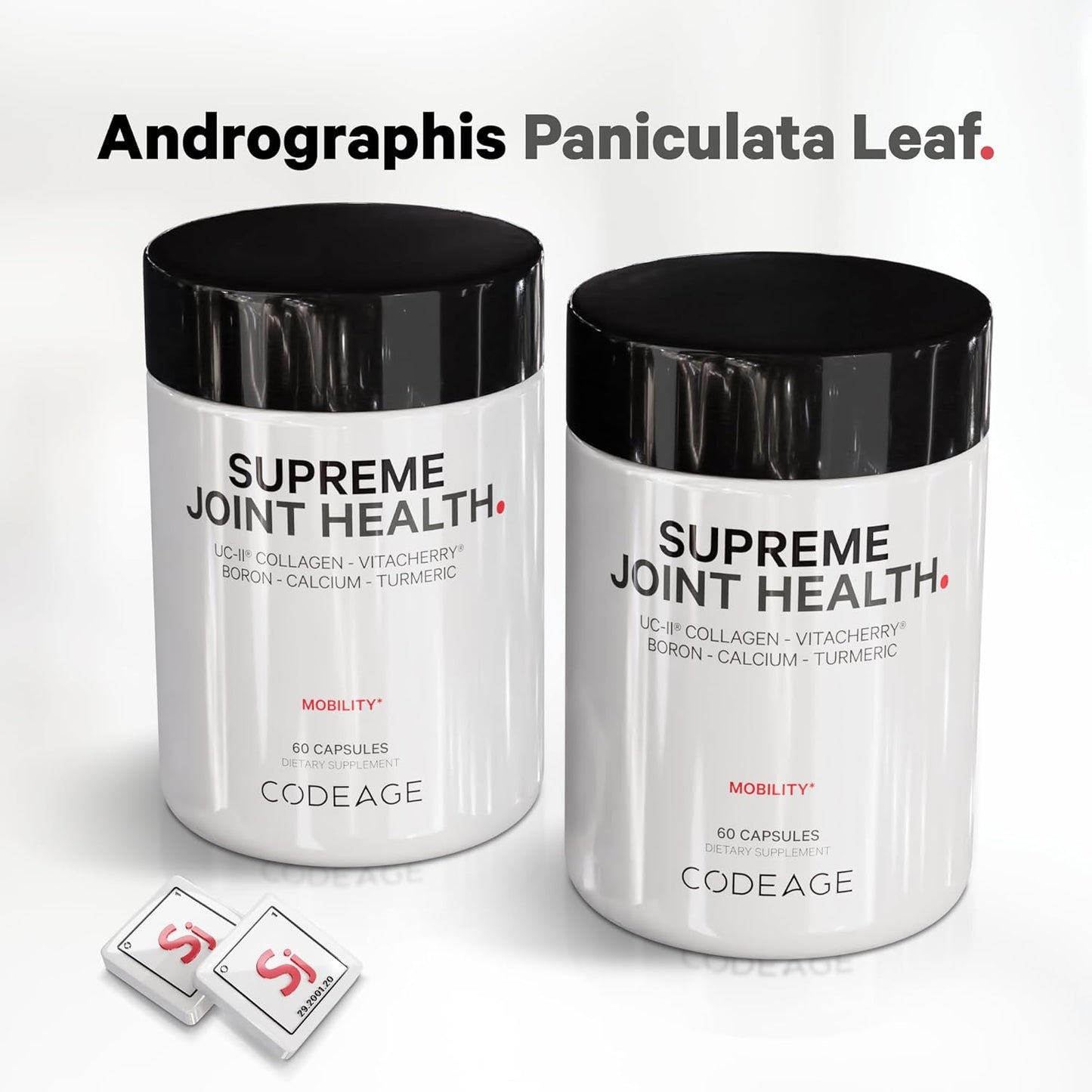 Codeage Supreme Joint Health, UC-II Collagen Capsules Type II, VitaCherry Sport Cherries, Boron, Calcium Fructoborate, Hyaluronic Acid, Turmeric, Bromelain & Boswellia Supplement, Non-GMO, 60 Count