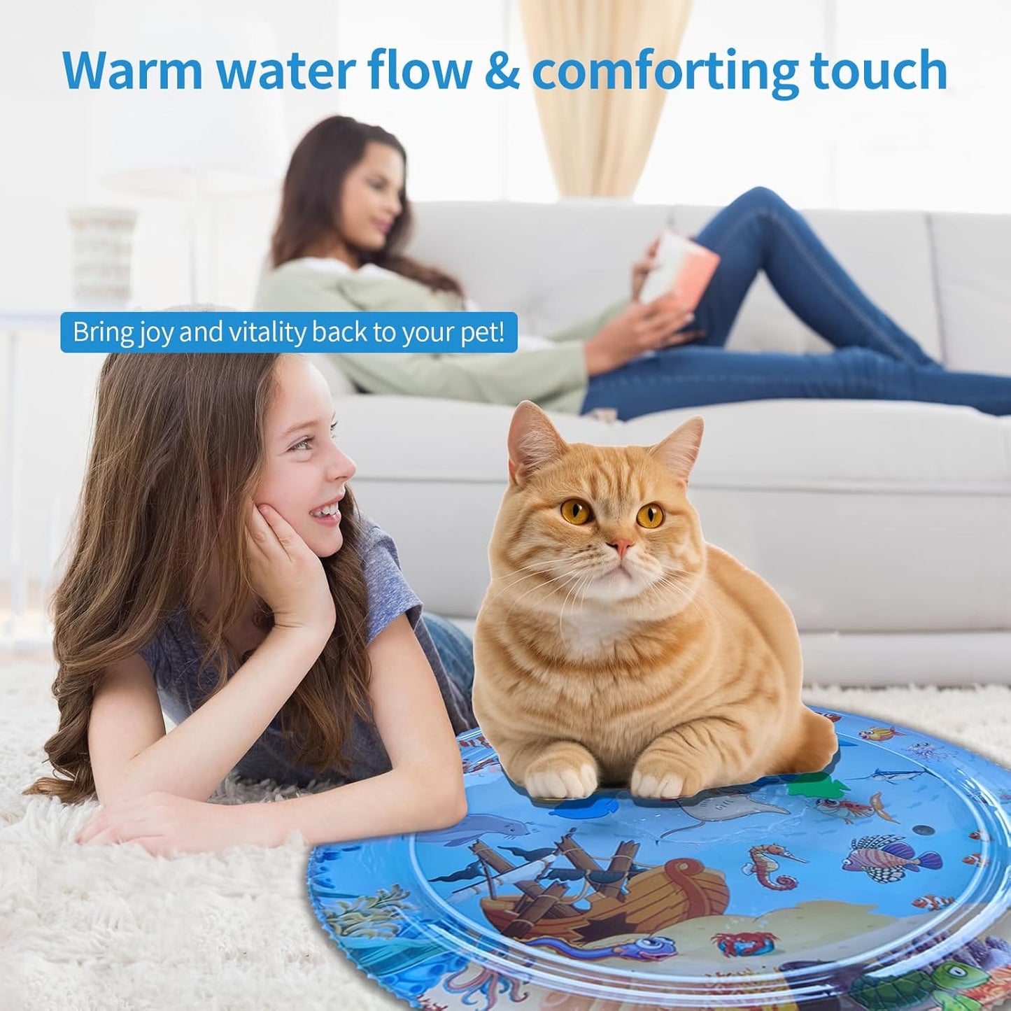 cat Cold pad, Portable Water-Filled cat and Dog, Interactive cat Toy, Suitable for All Kinds of Pets, Keeping Your Pets Cool in Summer