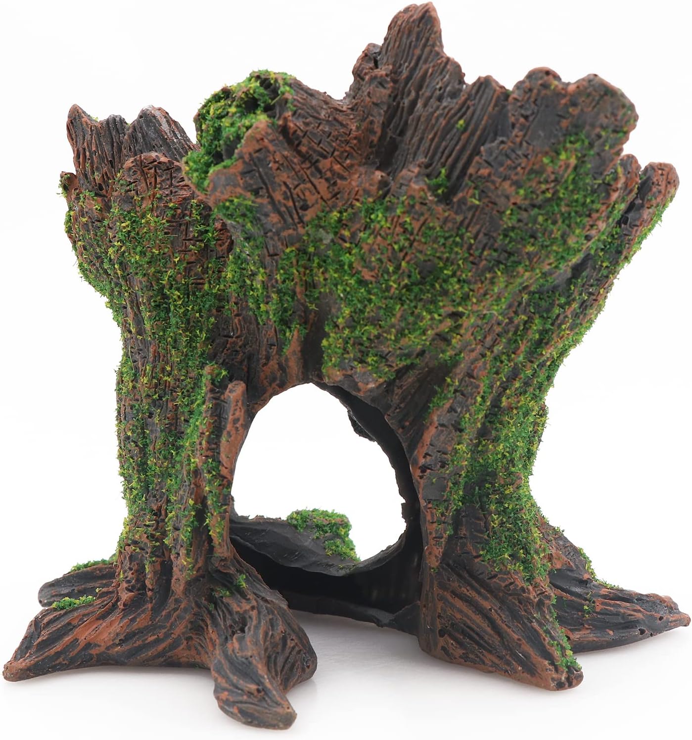 AQUA KT Aquarium Landscape Tree Stump Trunk Hollow Betta Cichlid Cave Rocks for Fish Hiding Tank Decoration Decorations